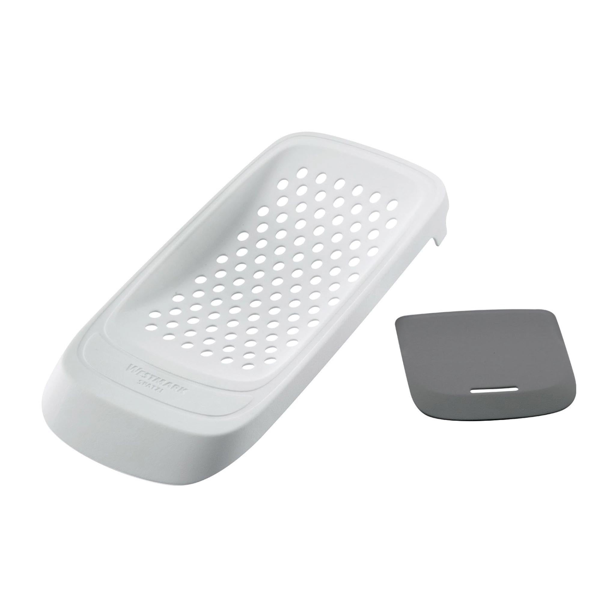 Spätzlereibe Spatzl, mit flexiblem Schaber in Weiss präsentiert im Onlineshop von KAQTU Design AG. Küchenhelfer ist von Westmark
