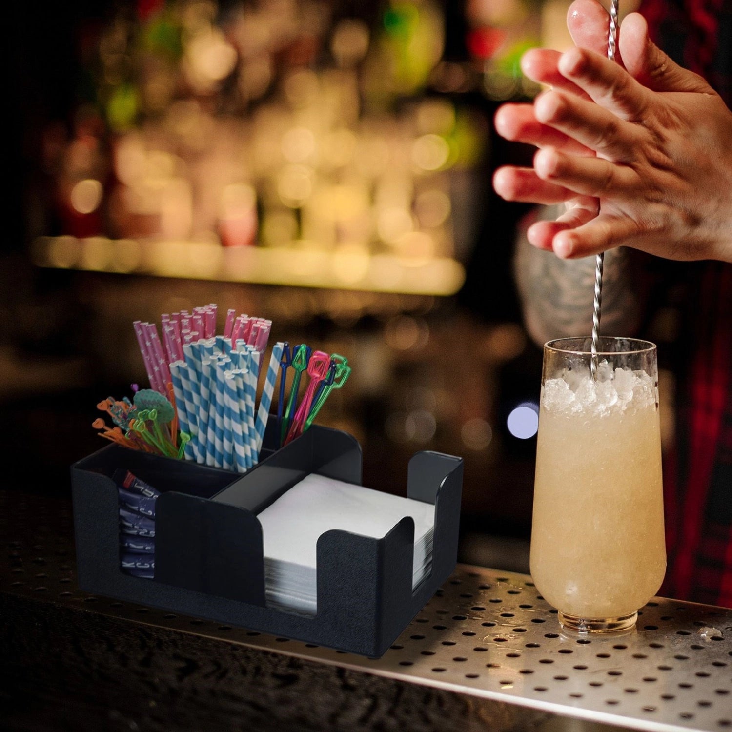 Organisateur de bar avec 6 compartiments