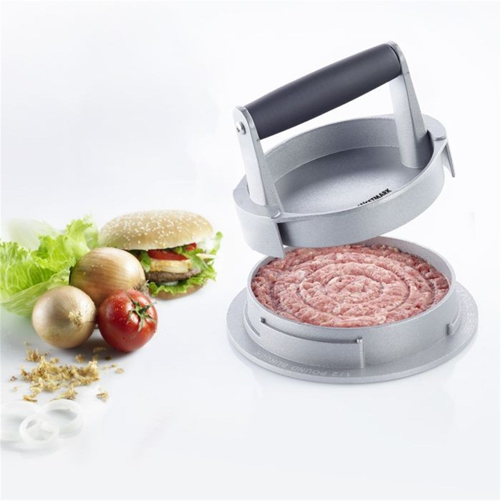 Hamburgermaker Vario von Westmark, 14 cm, für gleichmäßige Burger, robust, einfach zu reinigen, perfekt für Grillfans.