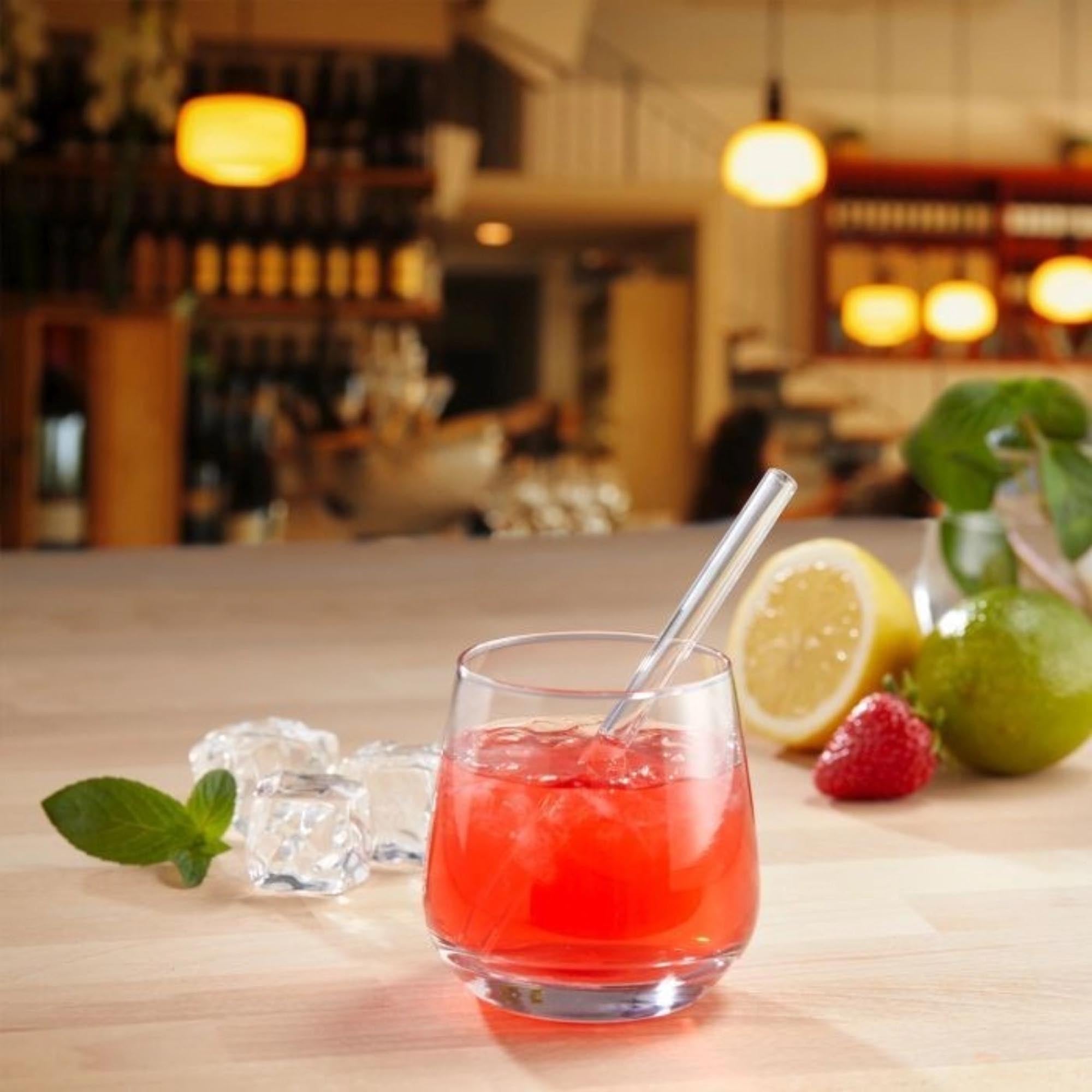 50 pailles droites en verre, 147 mm et brosse de nettoyage