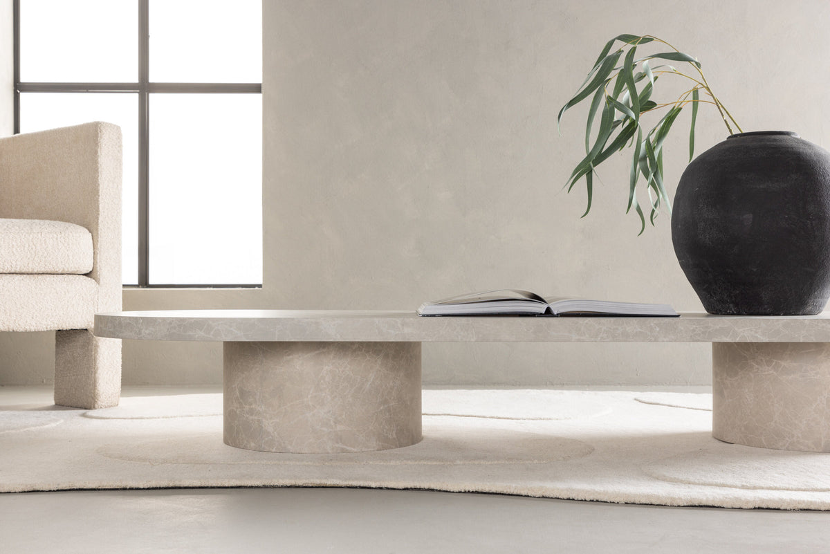 Narvik Sofatisch in Marmoroptik präsentiert im Onlineshop von KAQTU Design AG. Beistelltisch ist von Venture Home