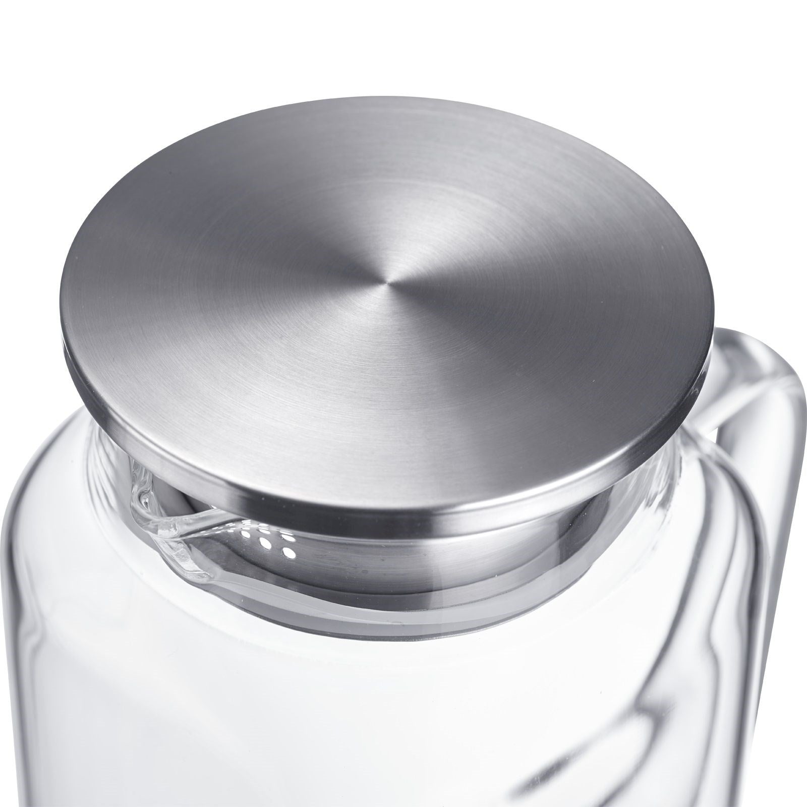 Elegante 1.8 l Wasserkaraffe Puro von Westmark, temperaturbeständig, ideal für heiße und kalte Getränke, modernes und praktisches Design.