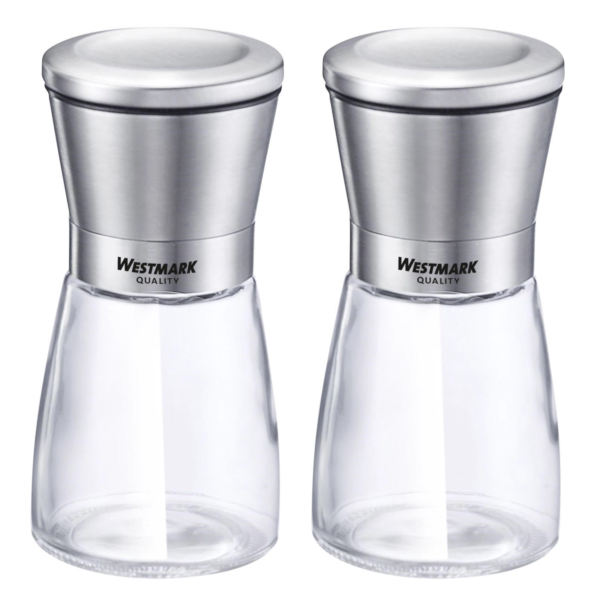 2-tlg. Set Gewürzmühlen Edelstahl in Silber präsentiert im Onlineshop von KAQTU Design AG. Salz & Pfeffer ist von Westmark