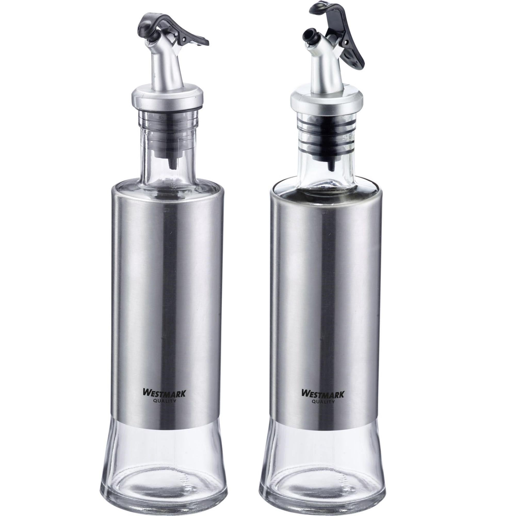2-tlg. Set Essig- und Öl-Spender Lissabon in Silber präsentiert im Onlineshop von KAQTU Design AG. Trinkflasche ist von Westmark