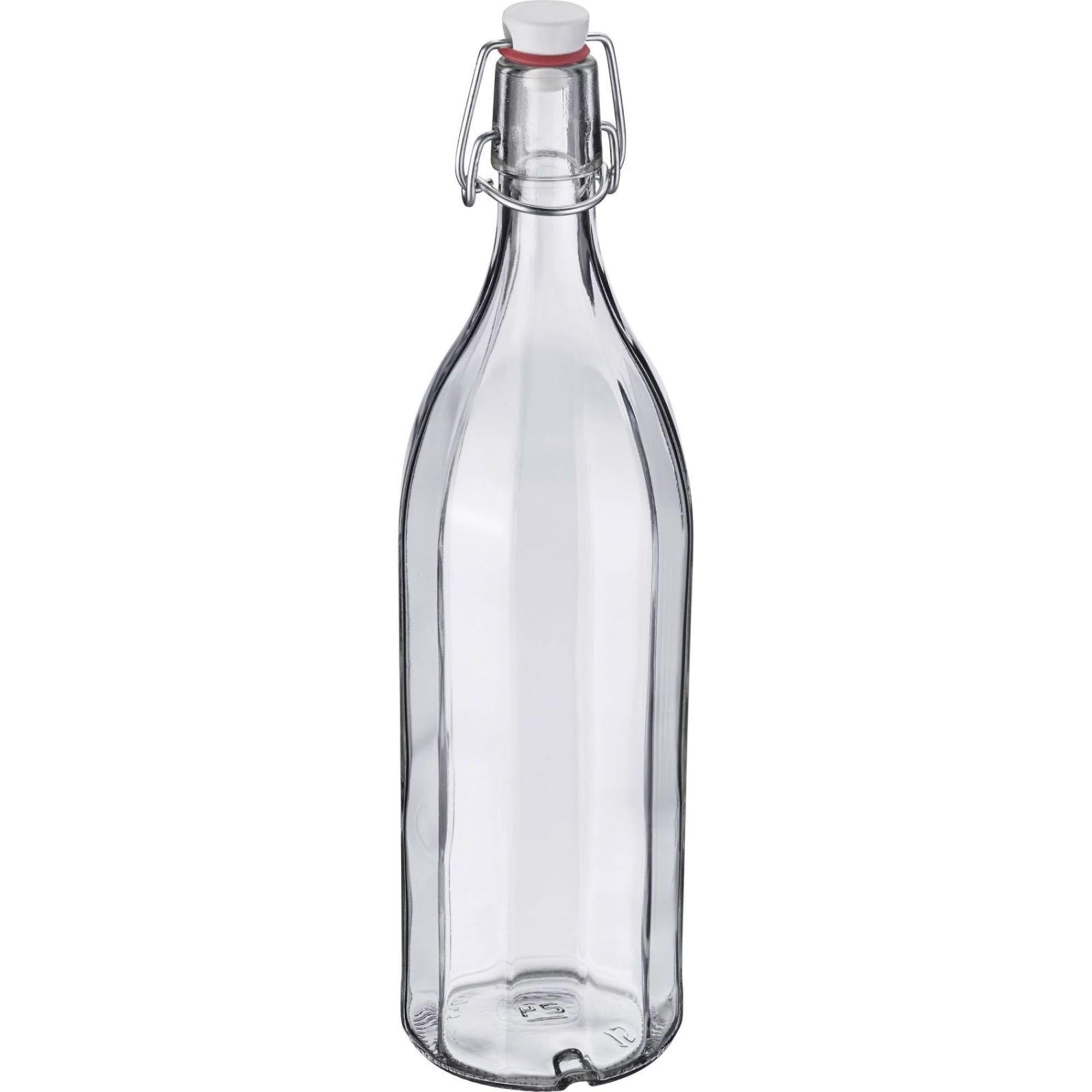 Bügelverschlussflasche mehrkant, 1 l in Transparent präsentiert im Onlineshop von KAQTU Design AG. Trinkflasche ist von Westmark