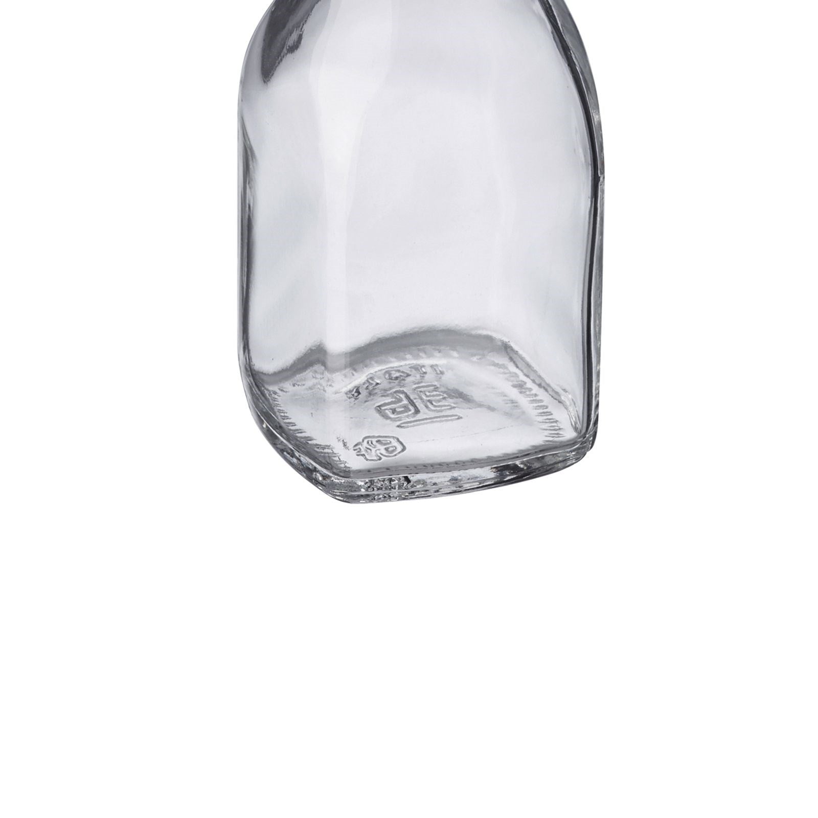 Bügelverschlussflasche eckig, 125ml in Transparent präsentiert im Onlineshop von KAQTU Design AG. Trinkflasche ist von Westmark