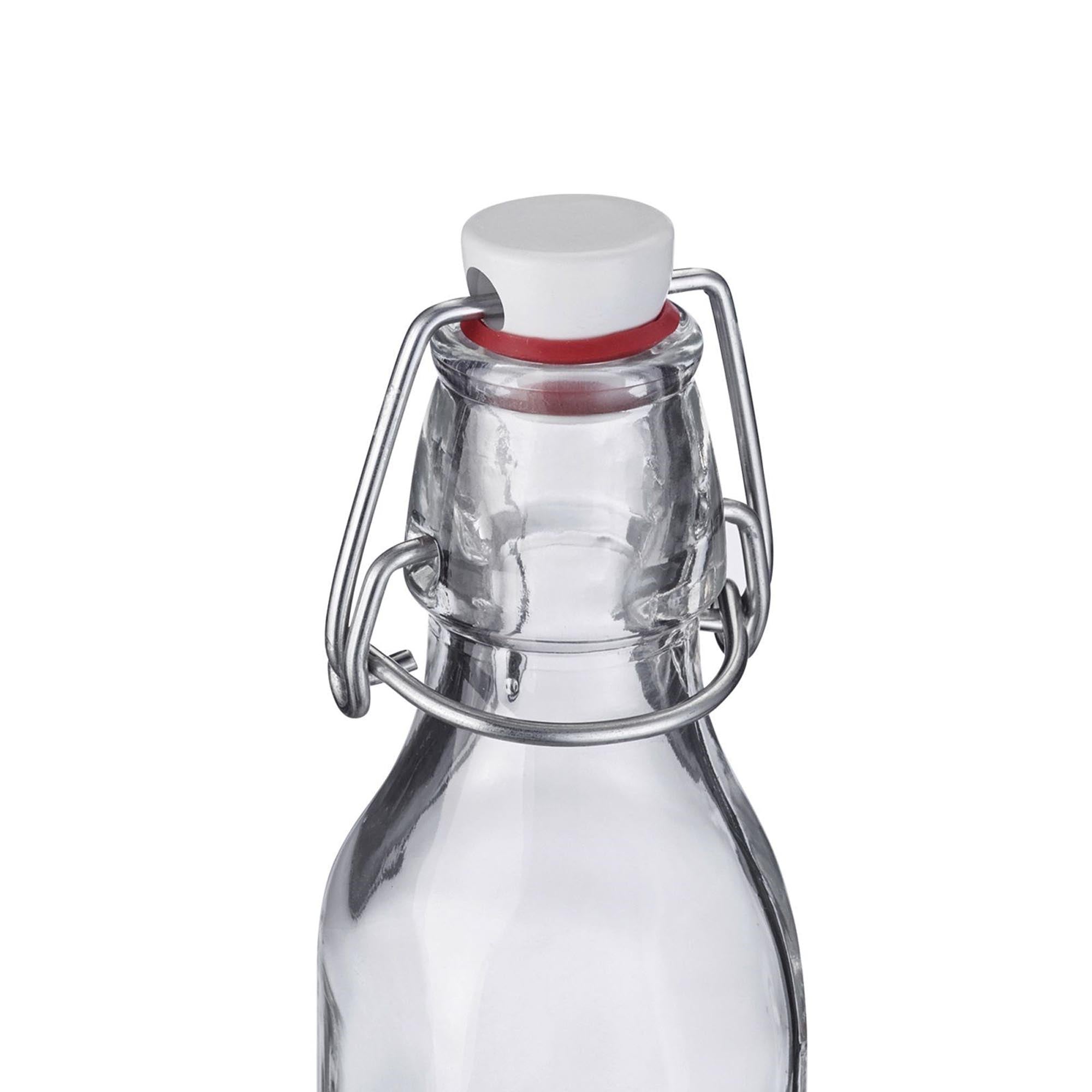 Bügelverschlussflasche eckig, 125ml in Transparent präsentiert im Onlineshop von KAQTU Design AG. Trinkflasche ist von Westmark
