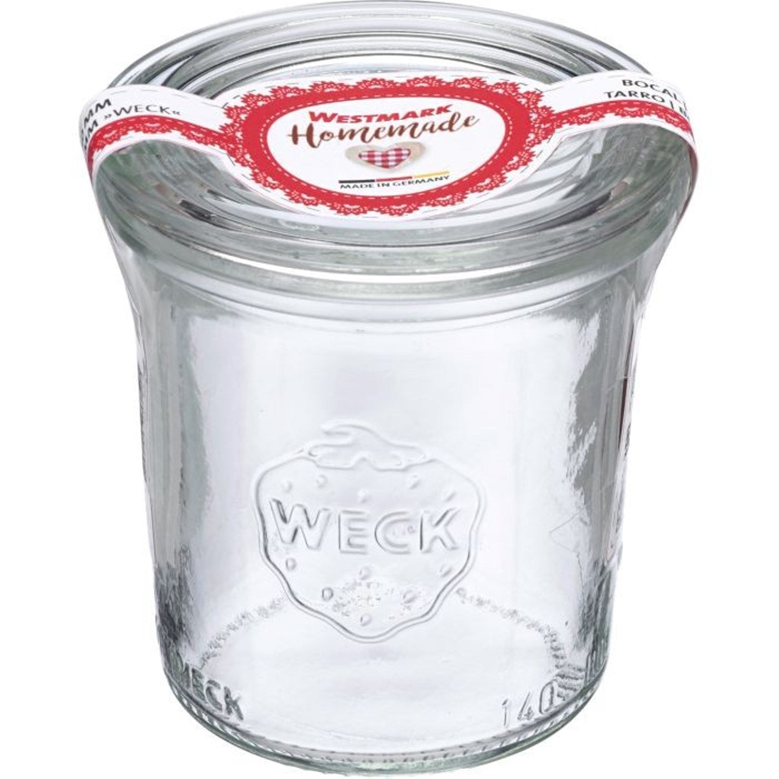 Das Weck Sturzglas 140ml von Westmark, 60mm Durchmesser, perfekt zum Einkochen, Aufbewahren und vielseitig in der Küche einsetzbar.