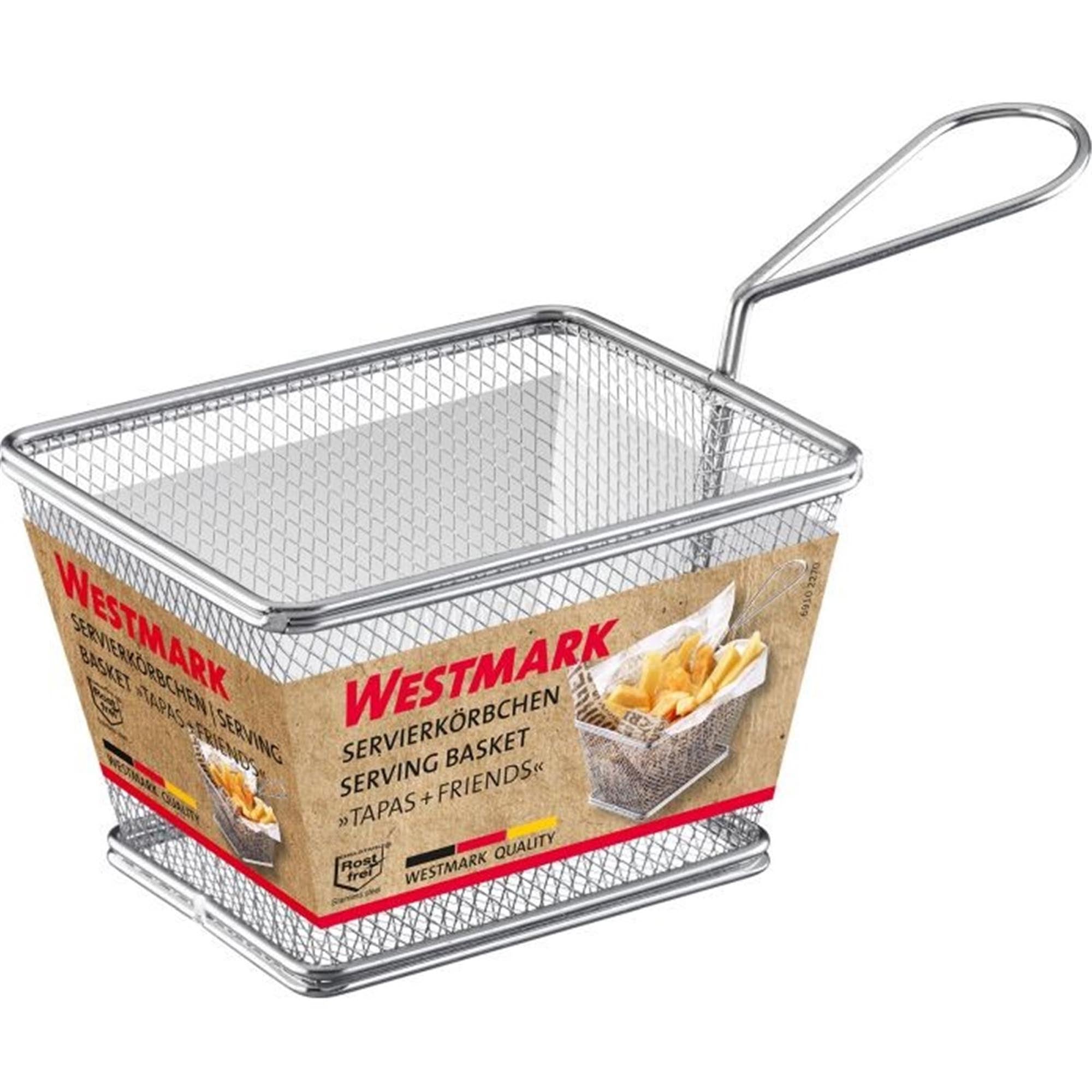 Servierkörbchen aus Metall, ideal für Tapas und Snacks, 12x10x8cm, stilvoll und praktisch, von Westmark.