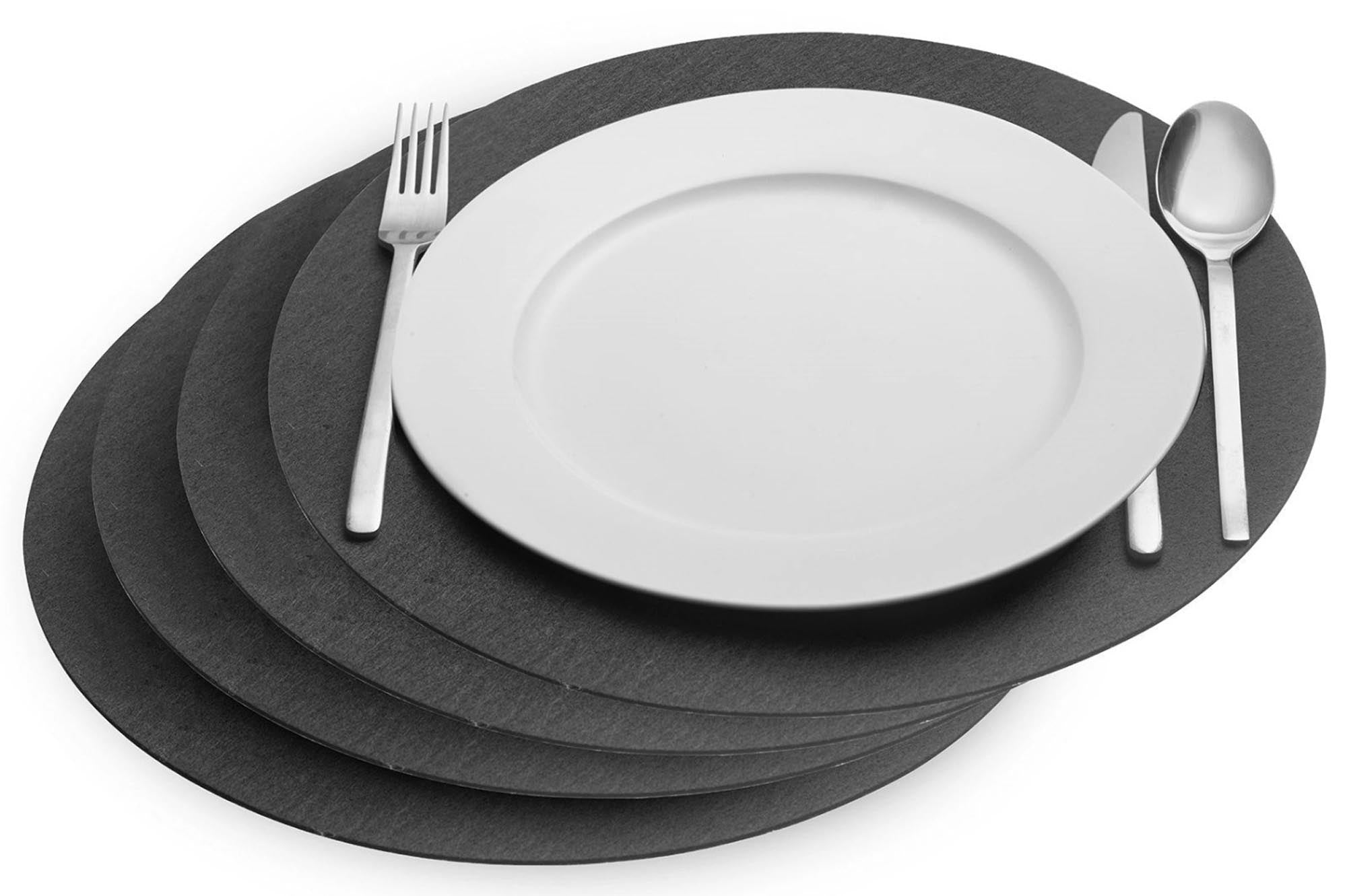 4 set tavolo set accogliente, round, d35cm, antracite