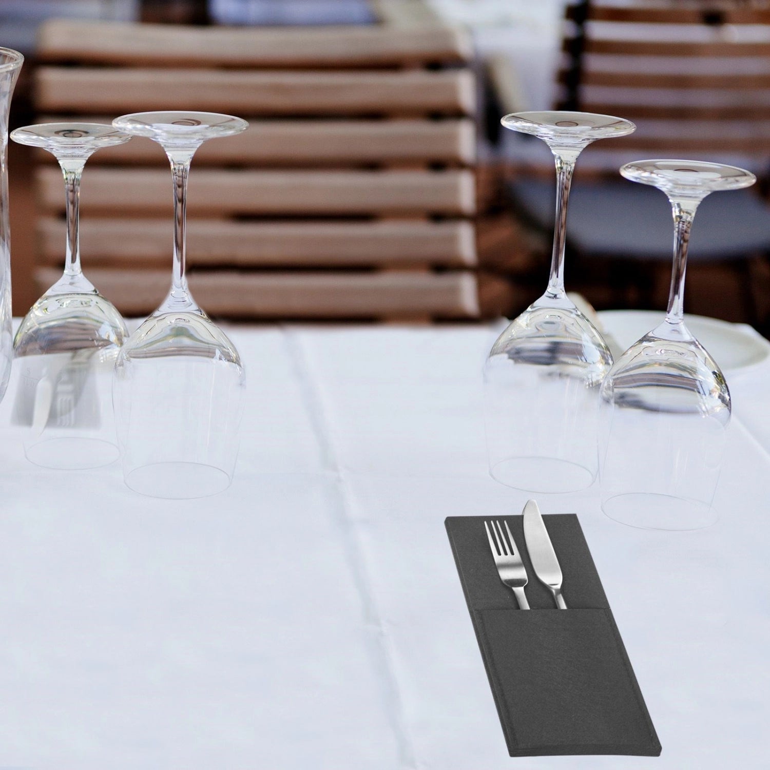 4 sacs de couverts set confortables, anthracite, polyester