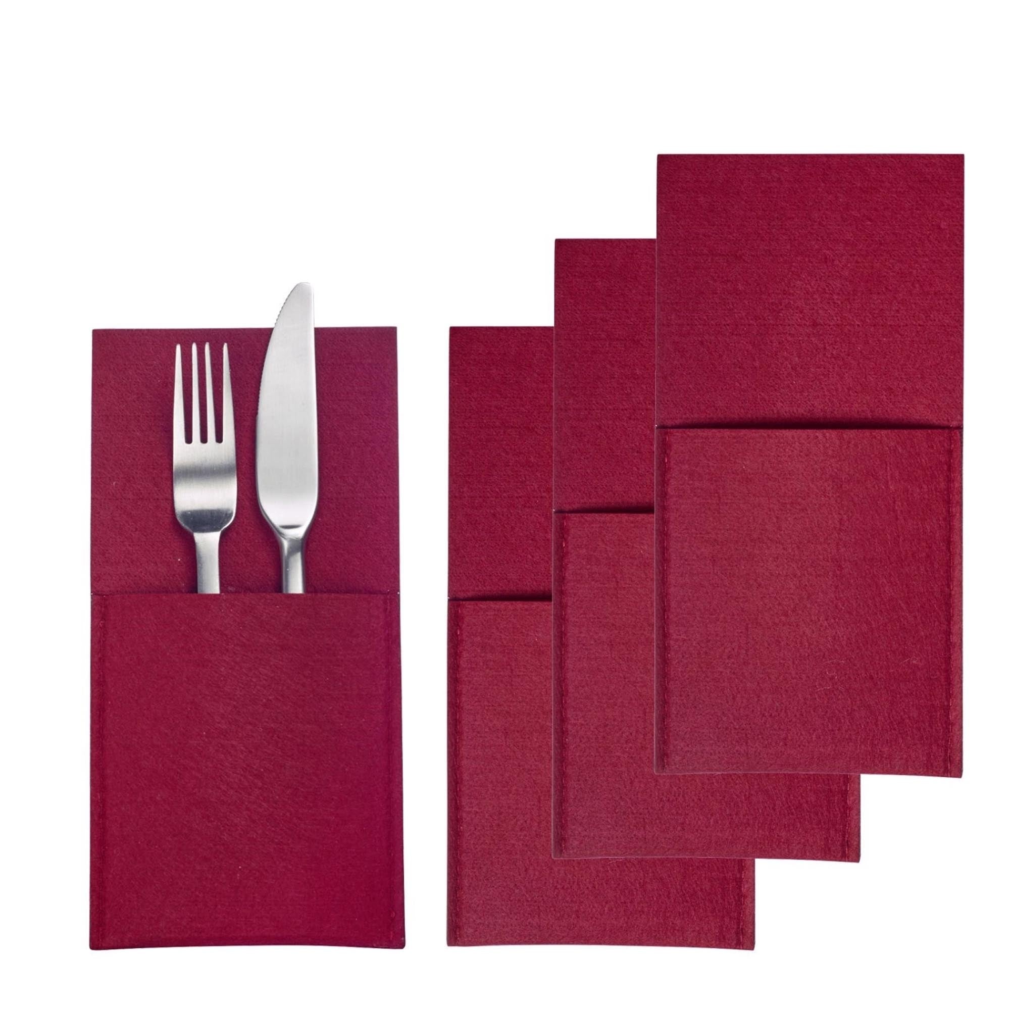 4er Set Bestecktaschen Cozy, rot, Polyester in Rot präsentiert im Onlineshop von KAQTU Design AG. Tischset ist von Westmark
