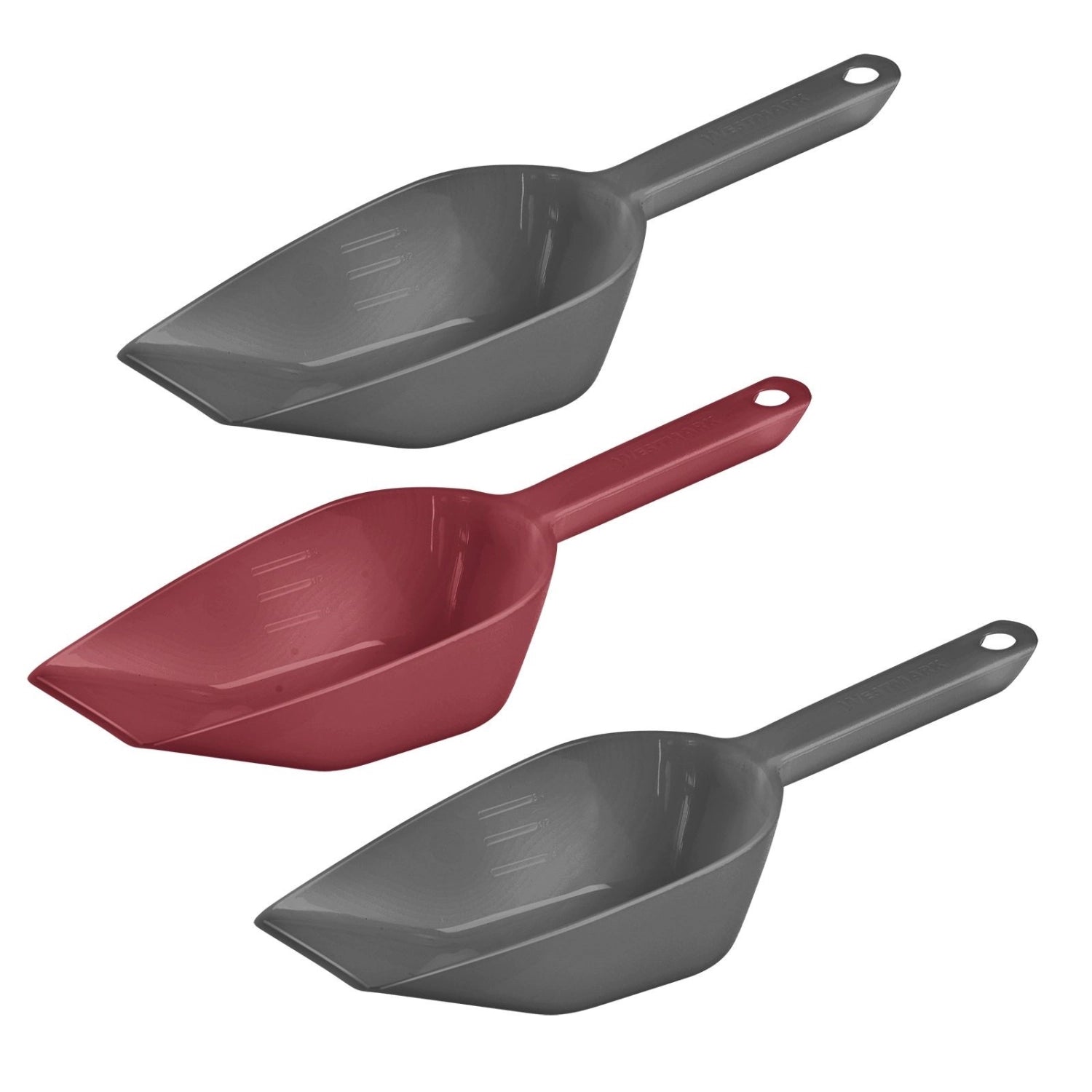 Küchenhelfer 3er Set Halvar von Westmark: Kunststoffschaufeln mit 55ml Volumen, ideal zum präzisen Abmessen und Aufnehmen von Zutaten.