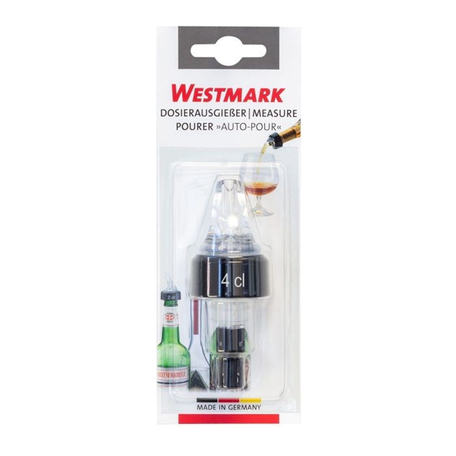 Dosierausgießer Auto-Pour 4,0 cl von Westmark, glasklar, ideal für präzises Dosieren und Abmessen von Flüssigkeiten.