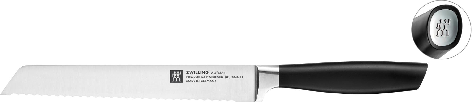 All Star Brotmesser 200 chrome-silber in Schwarz präsentiert im Onlineshop von KAQTU Design AG. Küchenmesser ist von Zwilling Kitchen