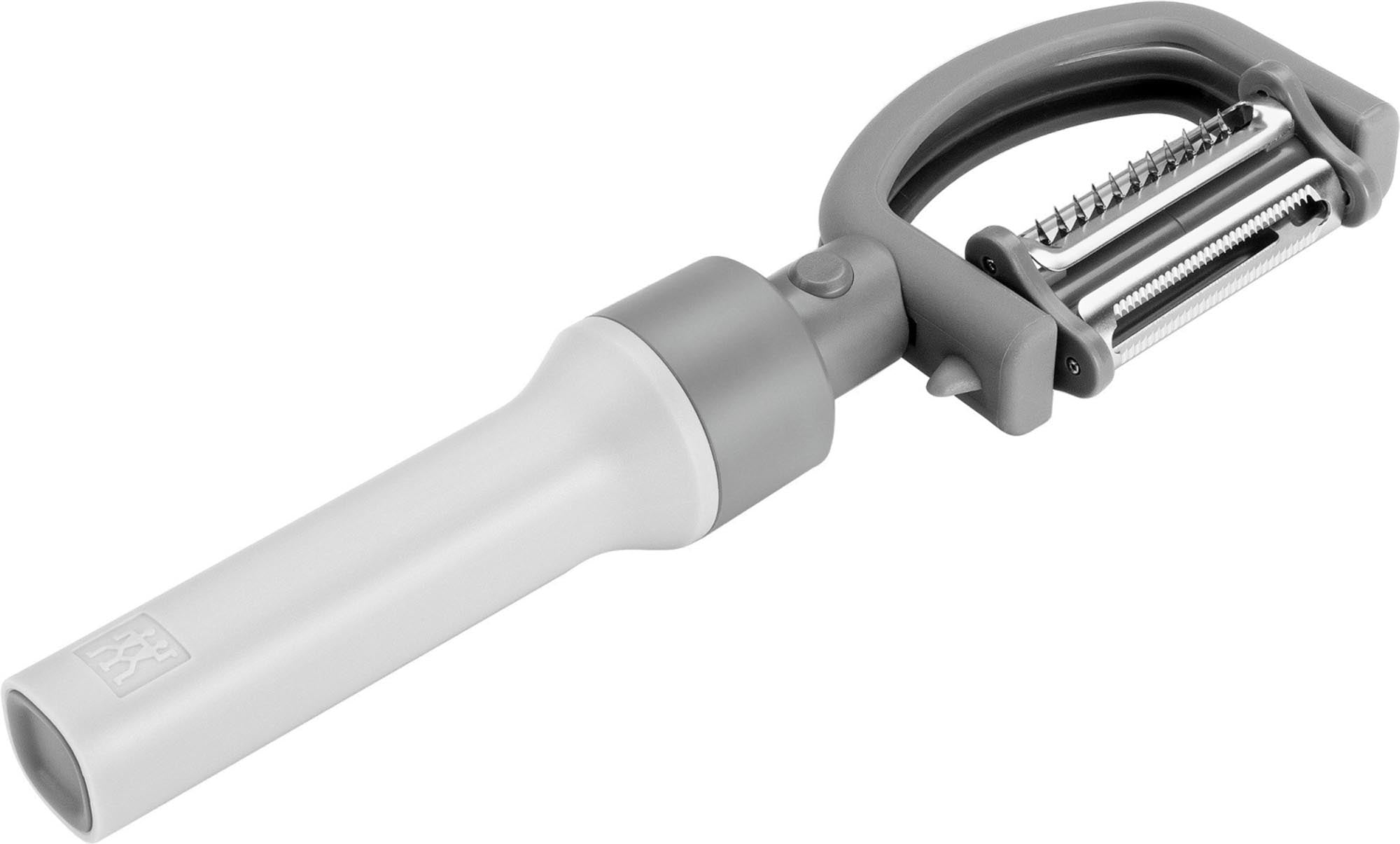 Der Zwilling Z-Cut 5-in-1 Schäler bietet vielseitige Funktionen für müheloses Schälen, Schneiden und Garnieren in der Küche.