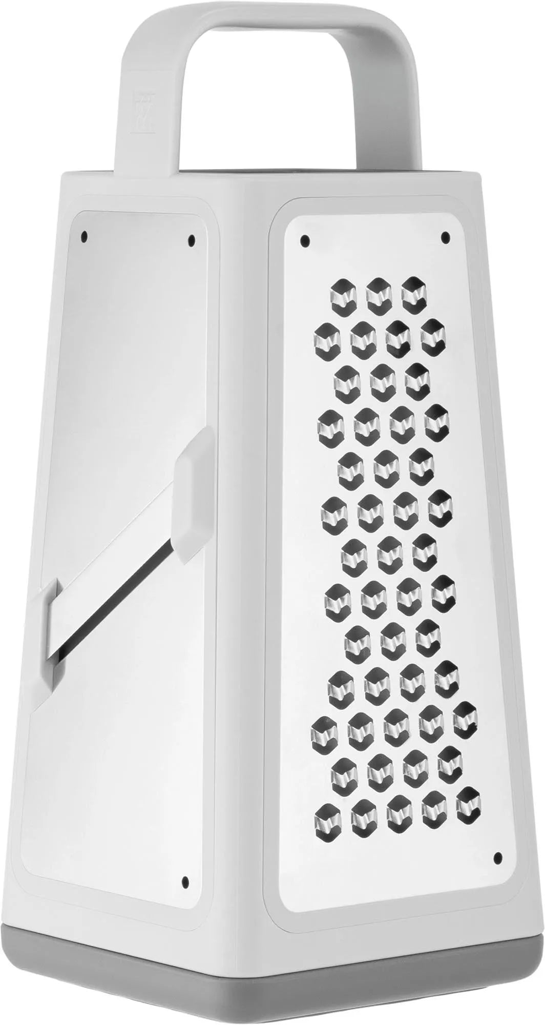Die Zwilling Z-Cut Vierkantreibe 6-in-1 ist ein vielseitiges Küchenwerkzeug mit 6 Funktionen, ideal für präzises Reiben und Schneiden.