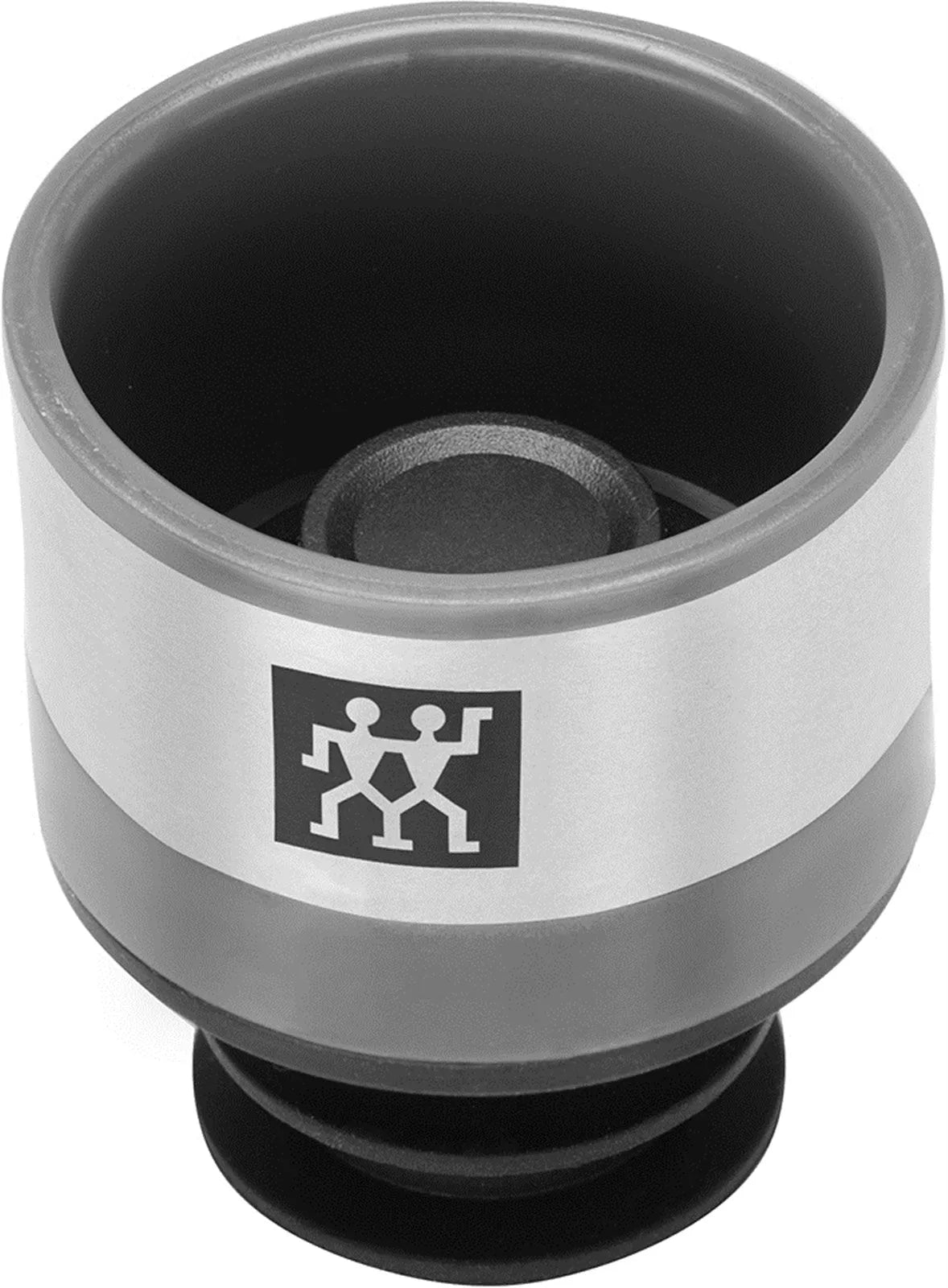 Zwilling Vakuum Weinverschluss: Eleganter, grauer Frischegarant, 3x3x4 cm.