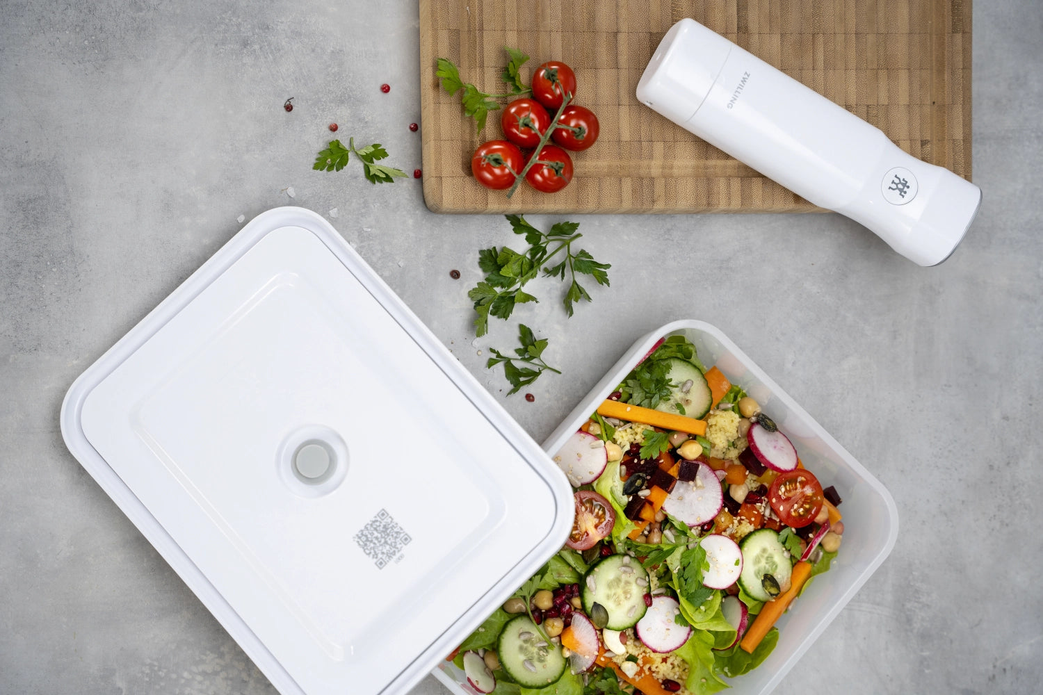 Vakuumbox L von Zwilling Kitchen, aus robustem Kunststoff, ideal zur luftdichten Lagerung von Lebensmitteln, Größe: 21.4x14.4x12.8 cm, Volumen: 2.0L.