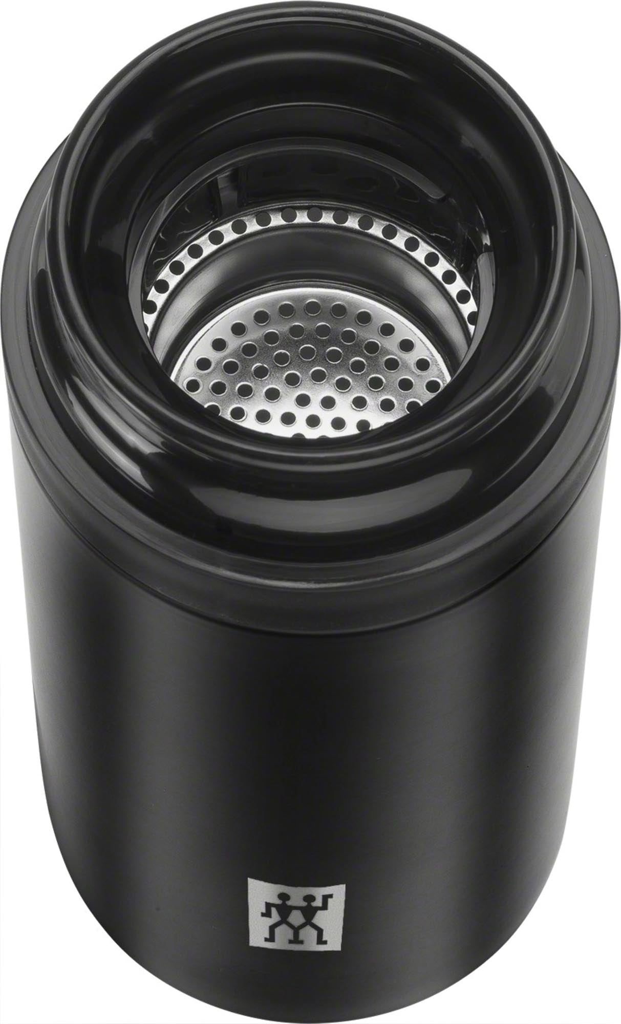 Infuseur à thé et fruits thermos Bottle, 420 ml, noir mat