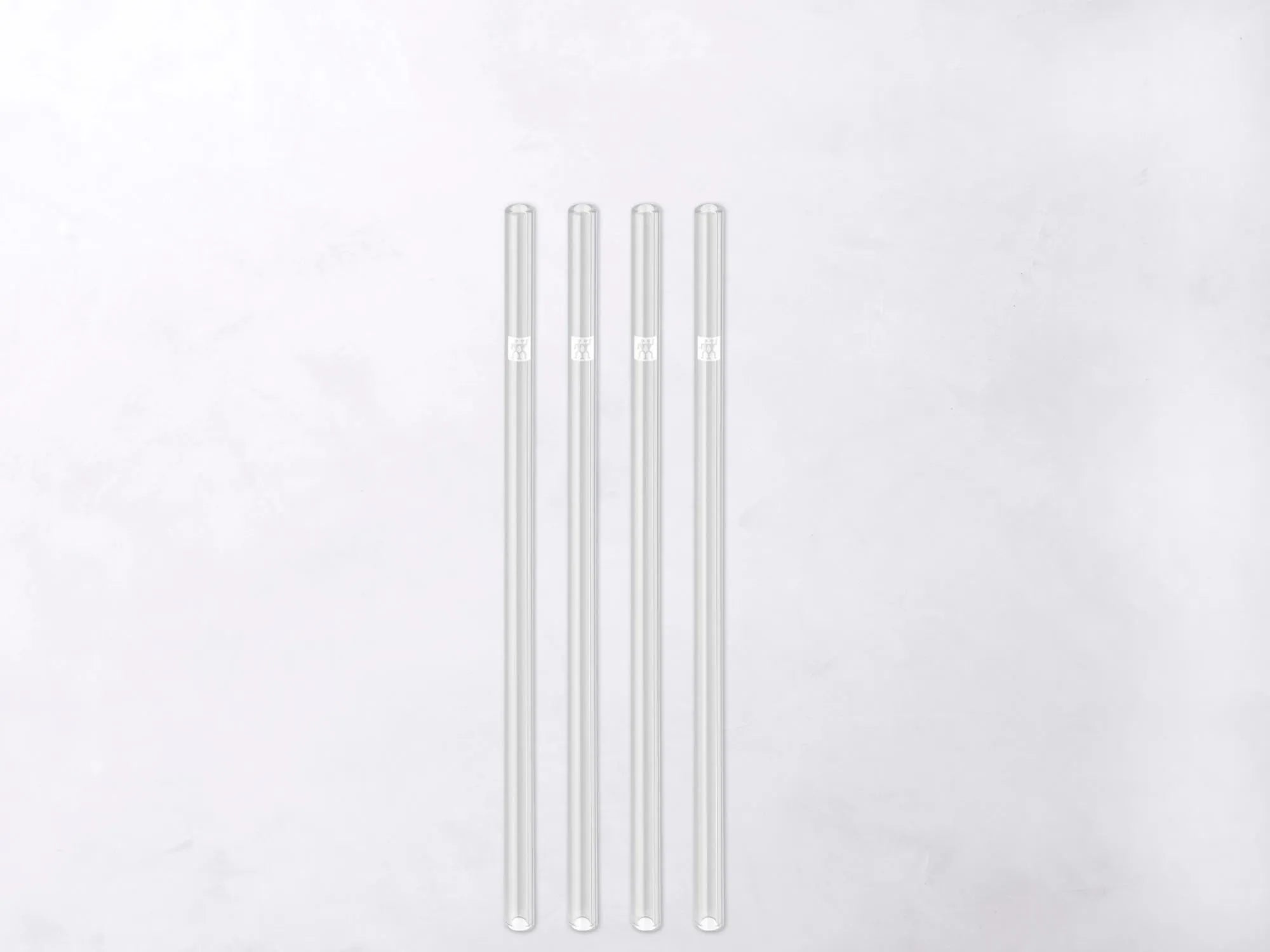 Nachhaltige Glasstrohhalme 23cm, 4er Set inkl. Reinigungsbürste.