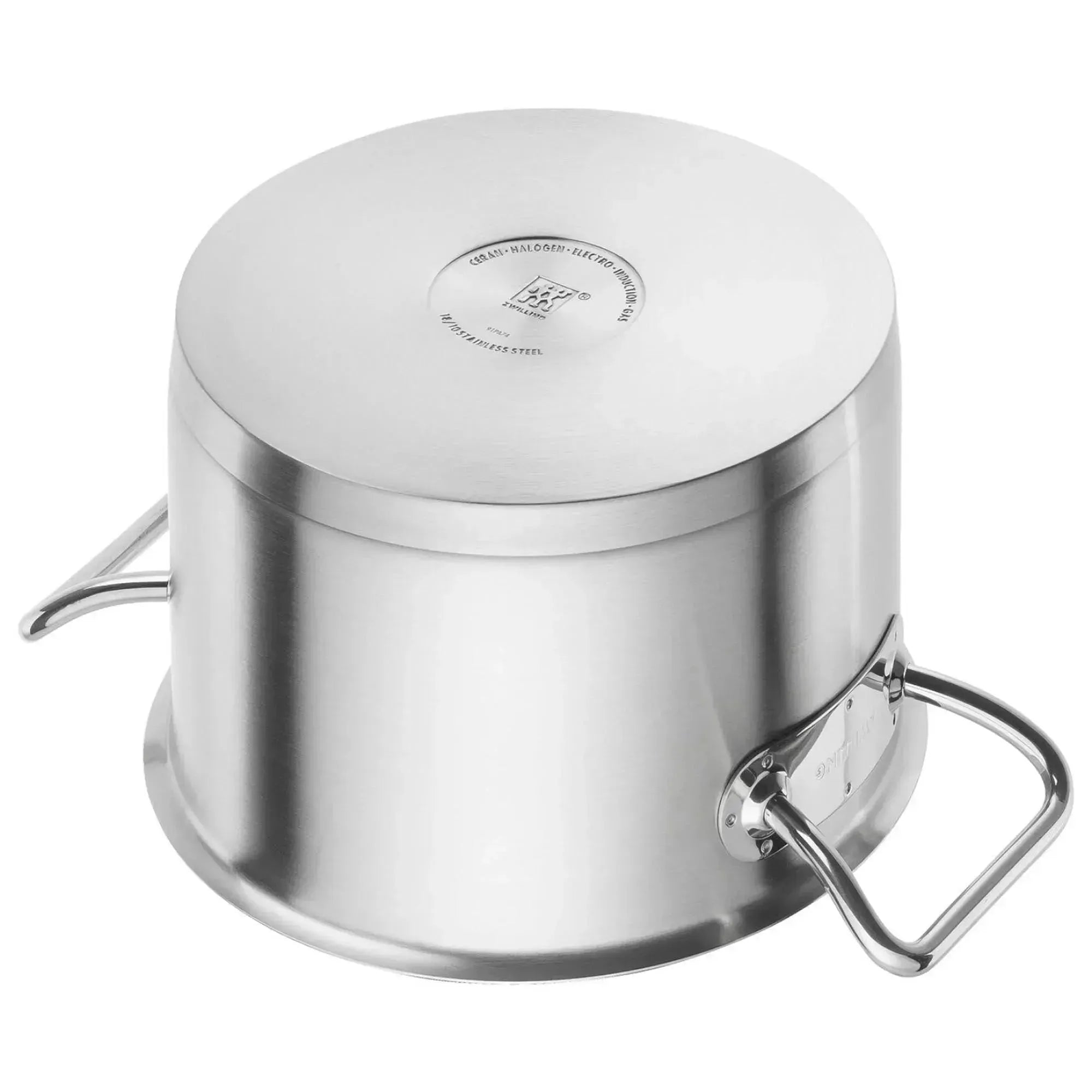 Hochwertiger ZWILLING Pro Kochtopf, 28 cm, ideal für große Portionen, langlebig, energiesparend, aus Edelstahl, für alle Herdarten geeignet.