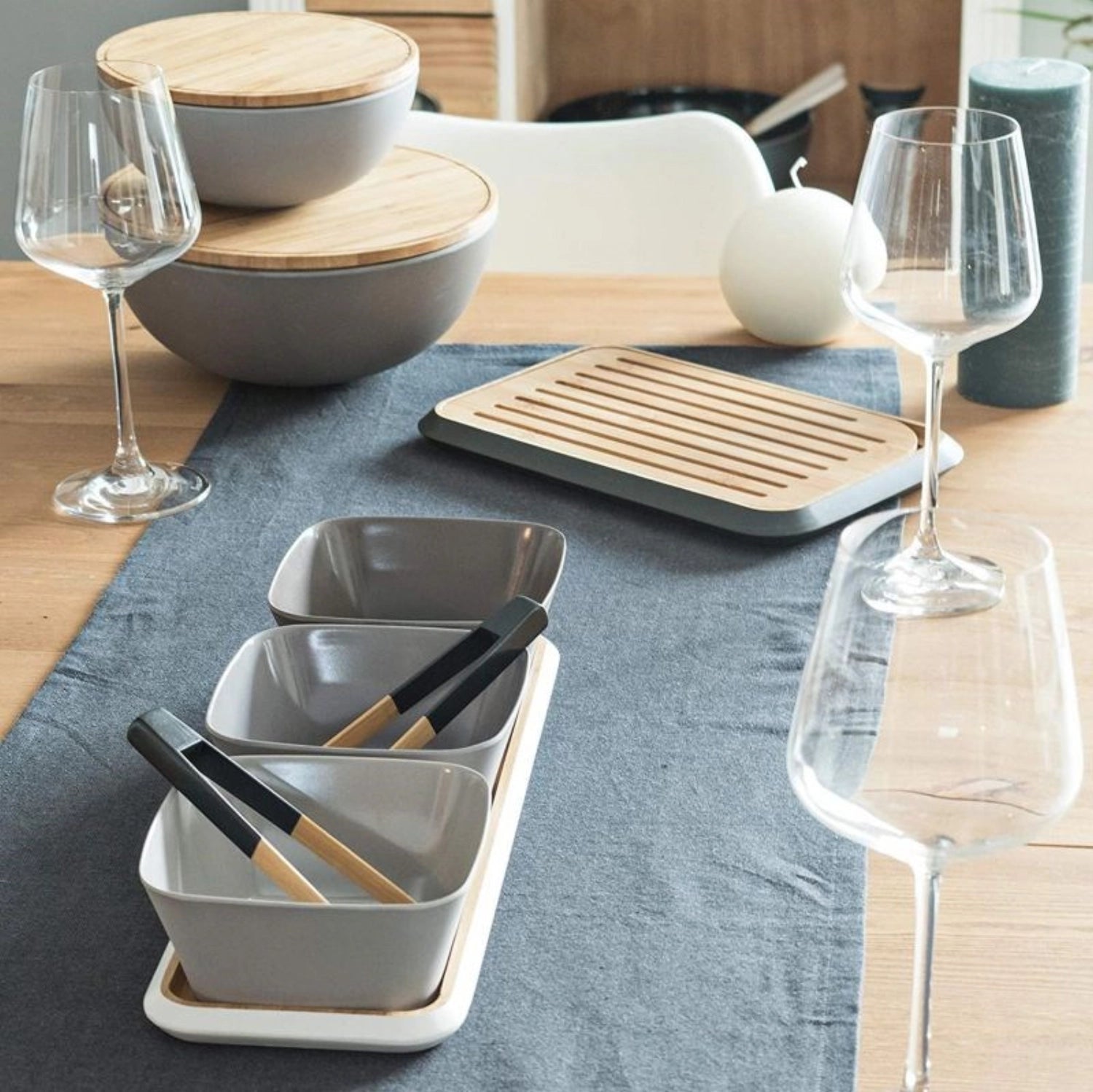 Dessous de verre en bambou 20x20cm crème