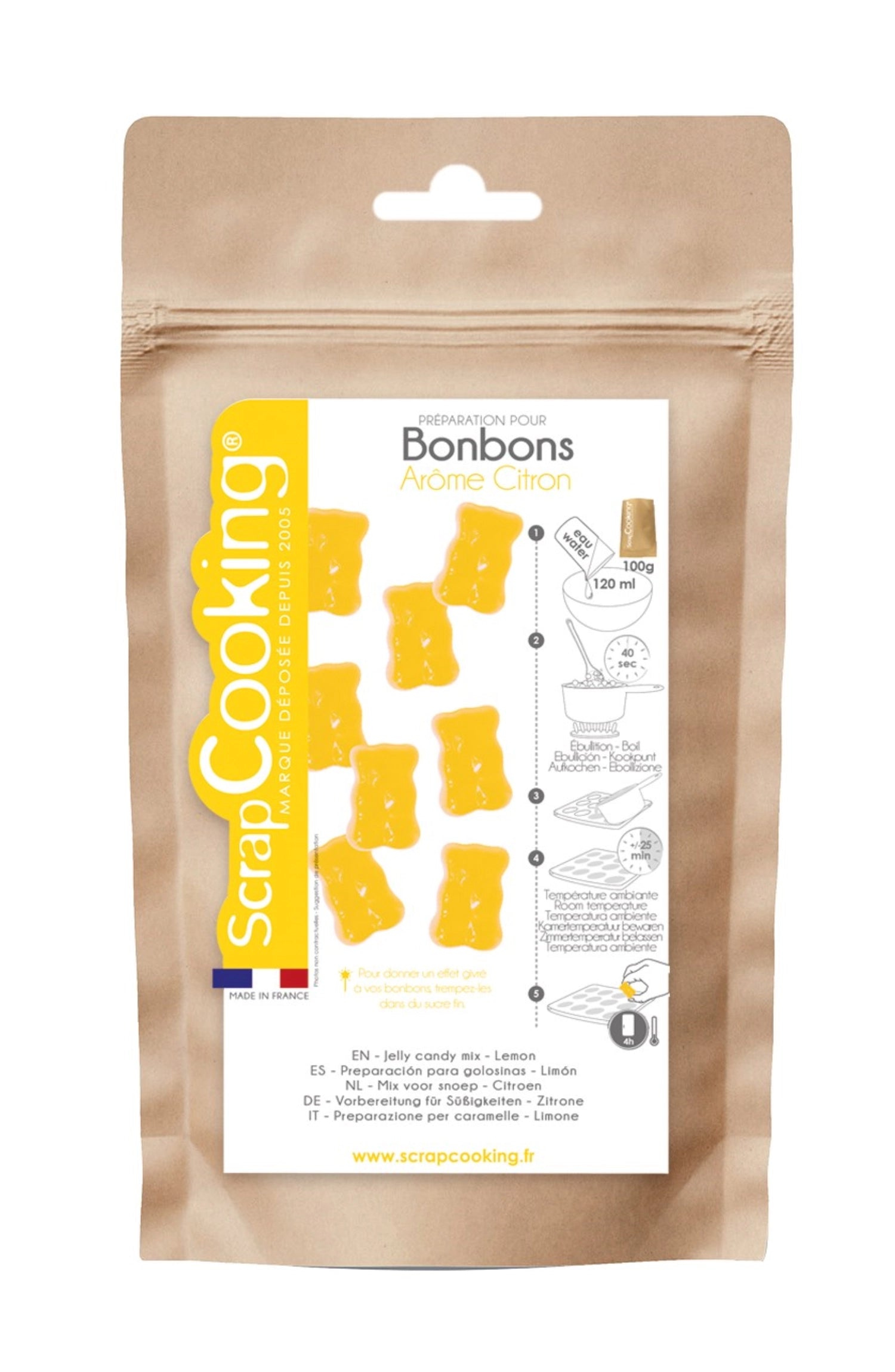 Oursons gommeux prêts à l'emploi saveur citron 100g