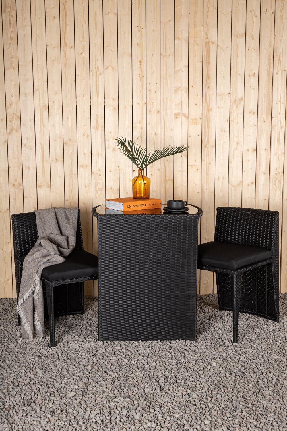 Savanna Café Outdoorset 66cm/2St. in Schwarz präsentiert im Onlineshop von KAQTU Design AG. Gartentischset ist von Venture Home