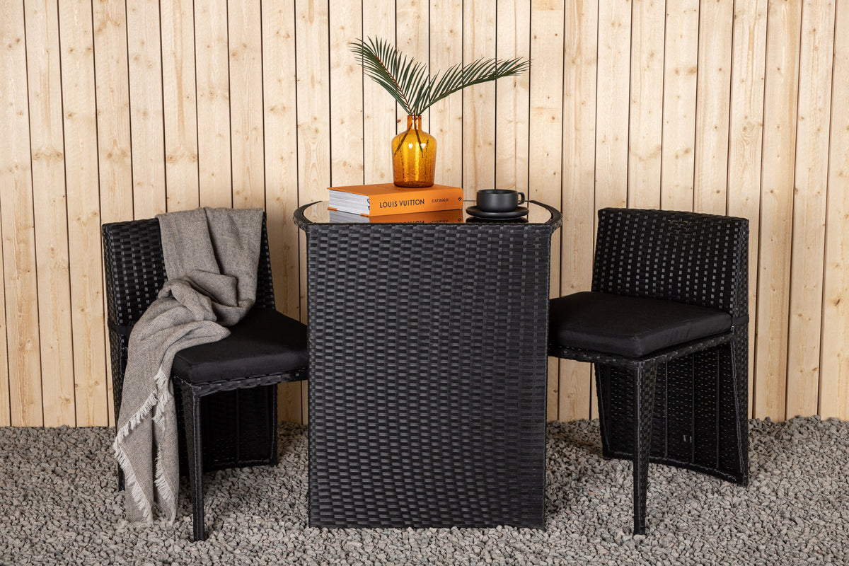 Savanna Café Outdoorset 66cm/2St. in Schwarz präsentiert im Onlineshop von KAQTU Design AG. Gartentischset ist von Venture Home