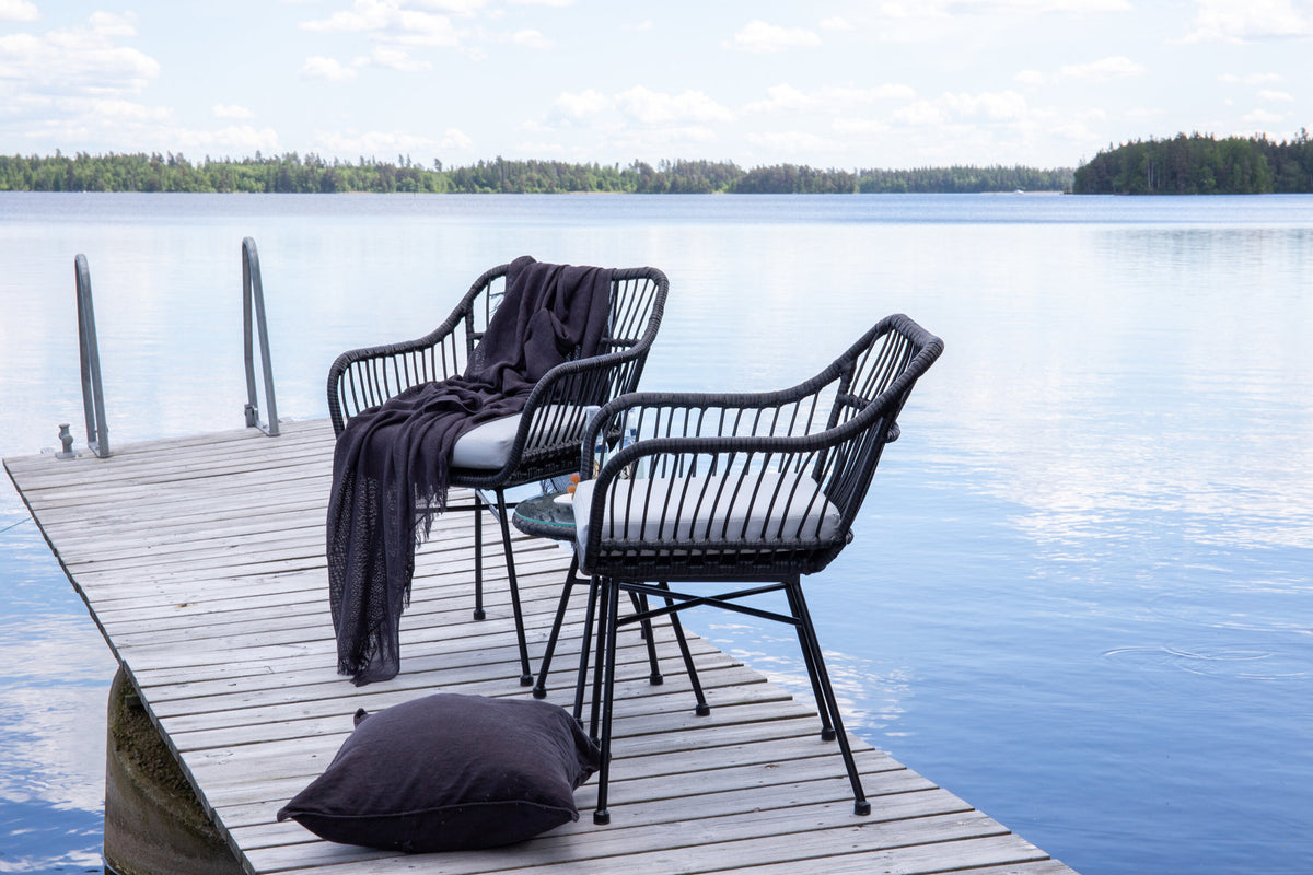 Viga Lounge Outdoorset ⌀40cm in Schwarz präsentiert im Onlineshop von KAQTU Design AG. Loungeset ist von Venture Home