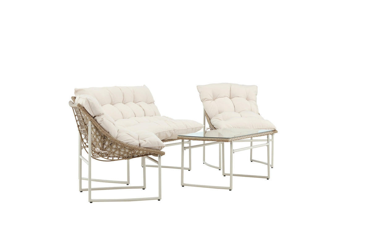 Tina Outdoor Sofa-Set in Weiss präsentiert im Onlineshop von KAQTU Design AG. Loungeset ist von Venture Home