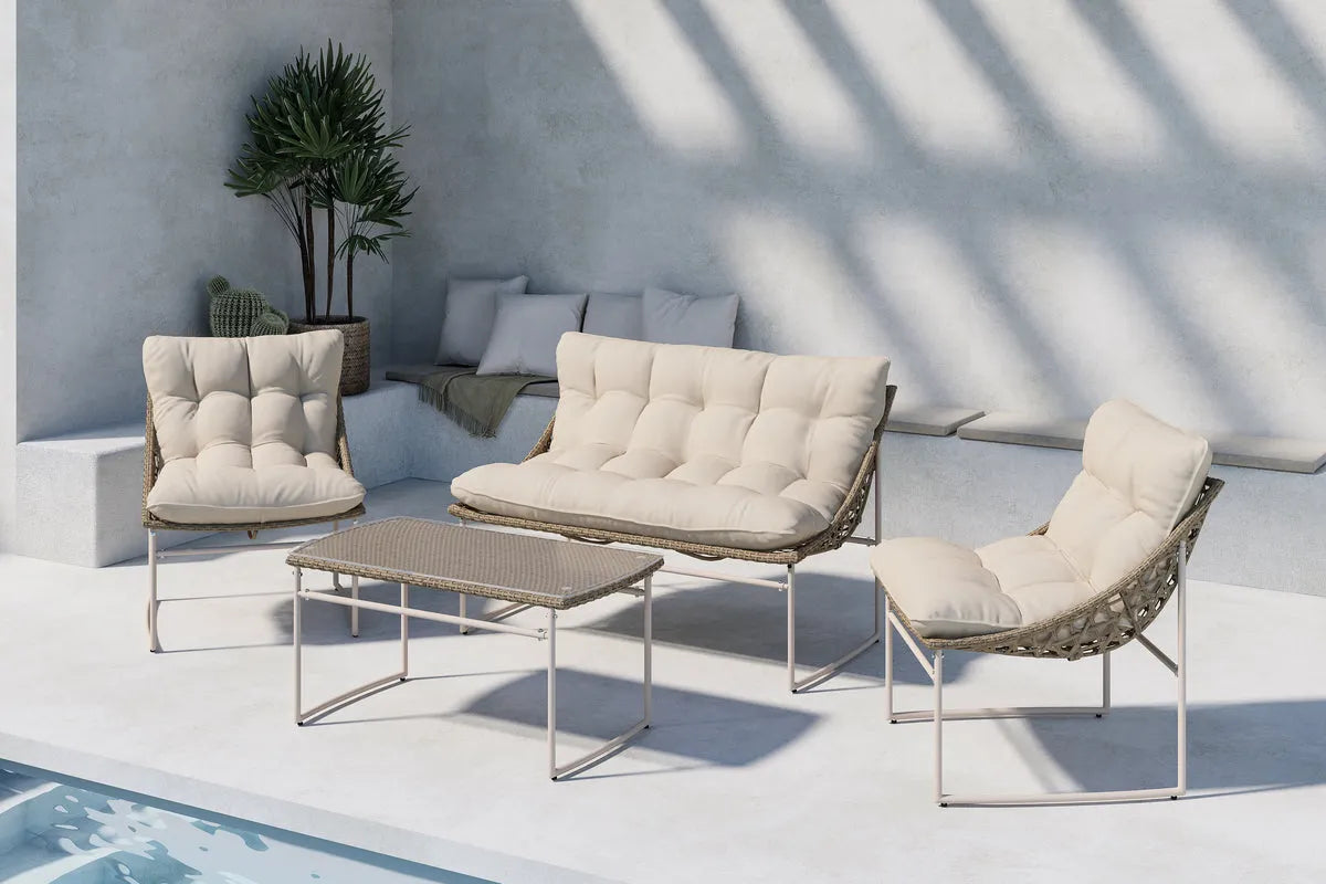 Tina Outdoor Sofa-Set in Weiss präsentiert im Onlineshop von KAQTU Design AG. Loungeset ist von Venture Home
