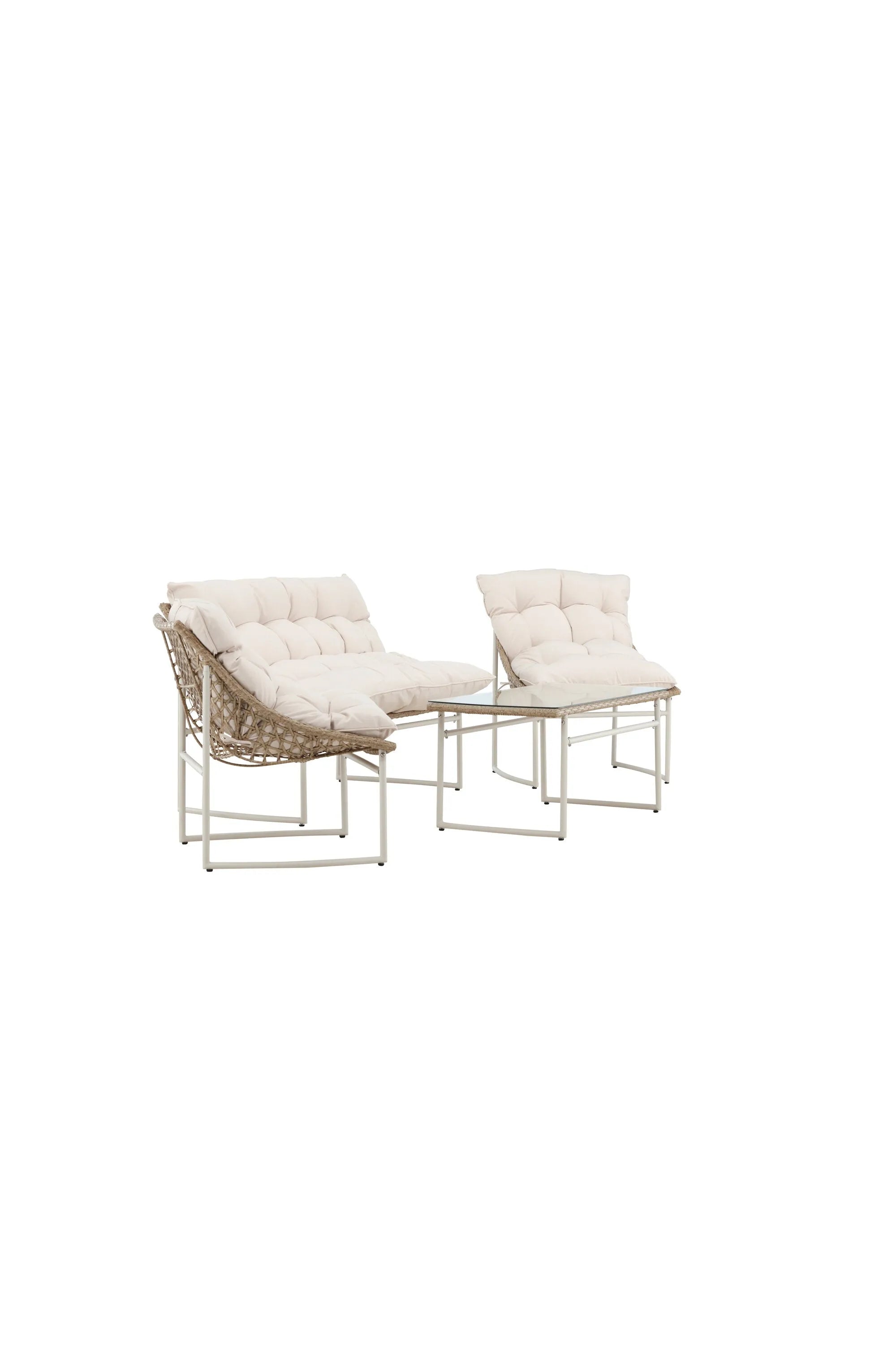 Tina Outdoor Sofa-Set in Weiss präsentiert im Onlineshop von KAQTU Design AG. Loungeset ist von Venture Home