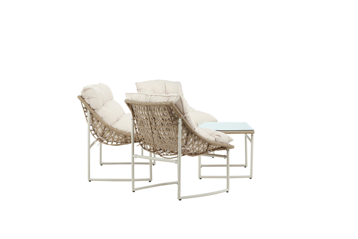 Tina Outdoor Sofa-Set in Weiss präsentiert im Onlineshop von KAQTU Design AG. Loungeset ist von Venture Home