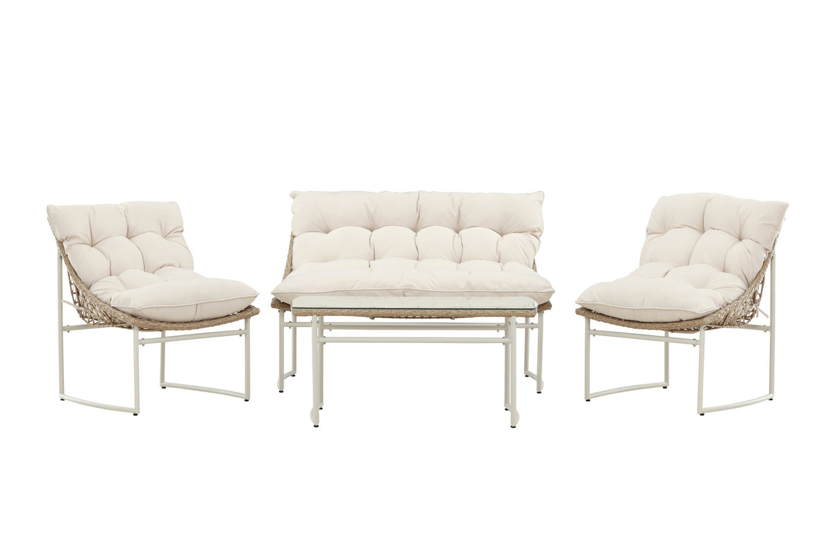 Tina Outdoor Sofa-Set in Weiss präsentiert im Onlineshop von KAQTU Design AG. Loungeset ist von Venture Home