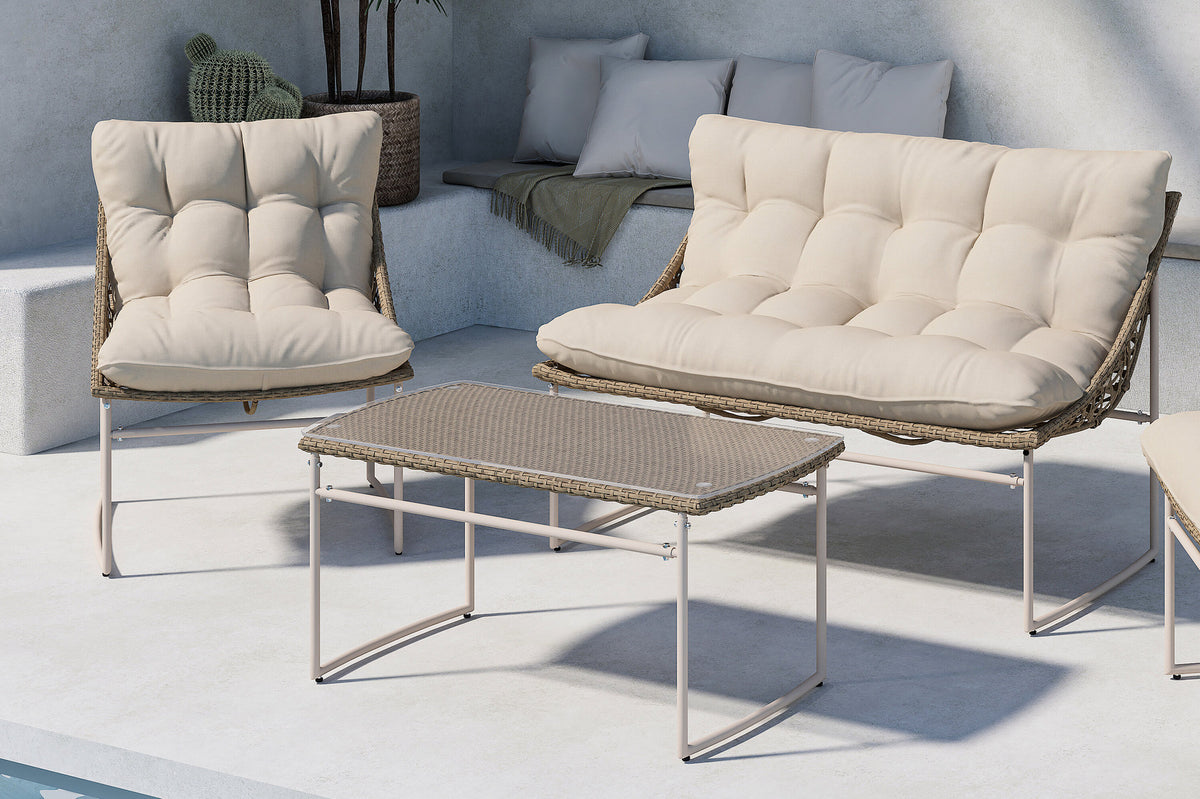 Tina Outdoor Sofa-Set in Weiss präsentiert im Onlineshop von KAQTU Design AG. Loungeset ist von Venture Home