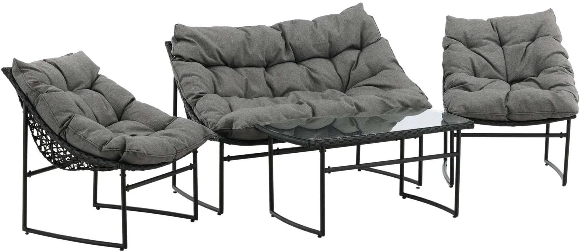 Tina Outdoor Sofa-Set in Schwarz präsentiert im Onlineshop von KAQTU Design AG. Loungeset ist von Venture Home