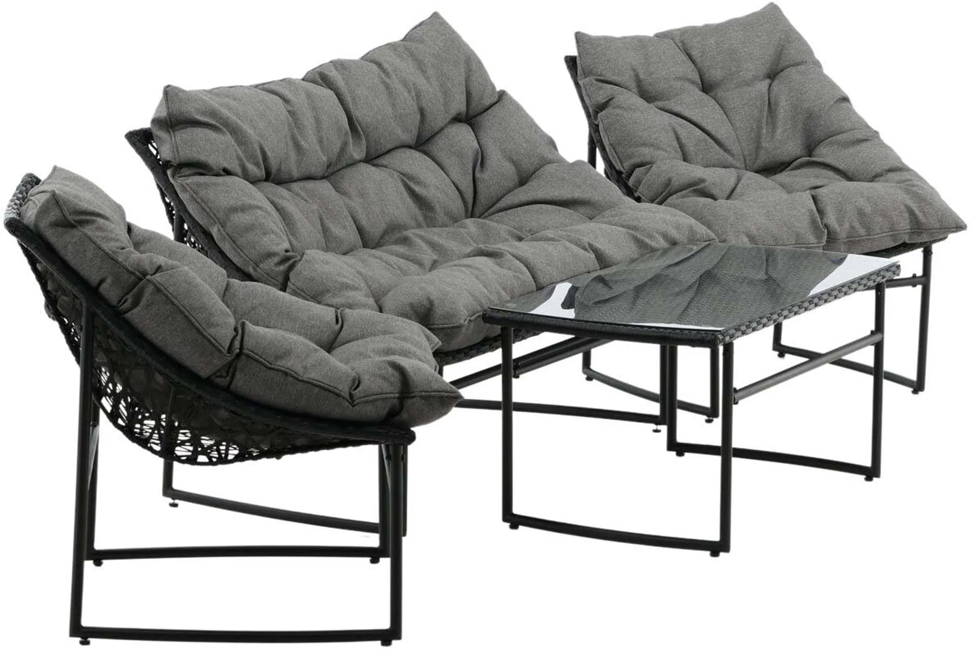 Tina Outdoor Sofa-Set in Schwarz präsentiert im Onlineshop von KAQTU Design AG. Loungeset ist von Venture Home