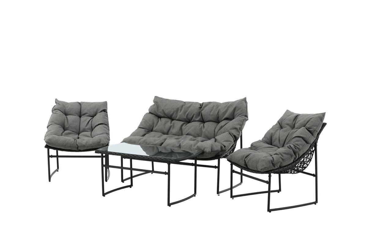 Tina Outdoor Sofa-Set in Schwarz präsentiert im Onlineshop von KAQTU Design AG. Loungeset ist von Venture Home
