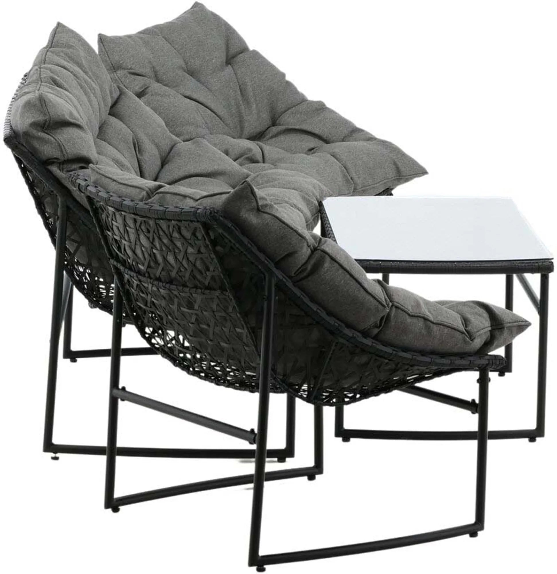 Tina Outdoor Sofa-Set in Schwarz präsentiert im Onlineshop von KAQTU Design AG. Loungeset ist von Venture Home