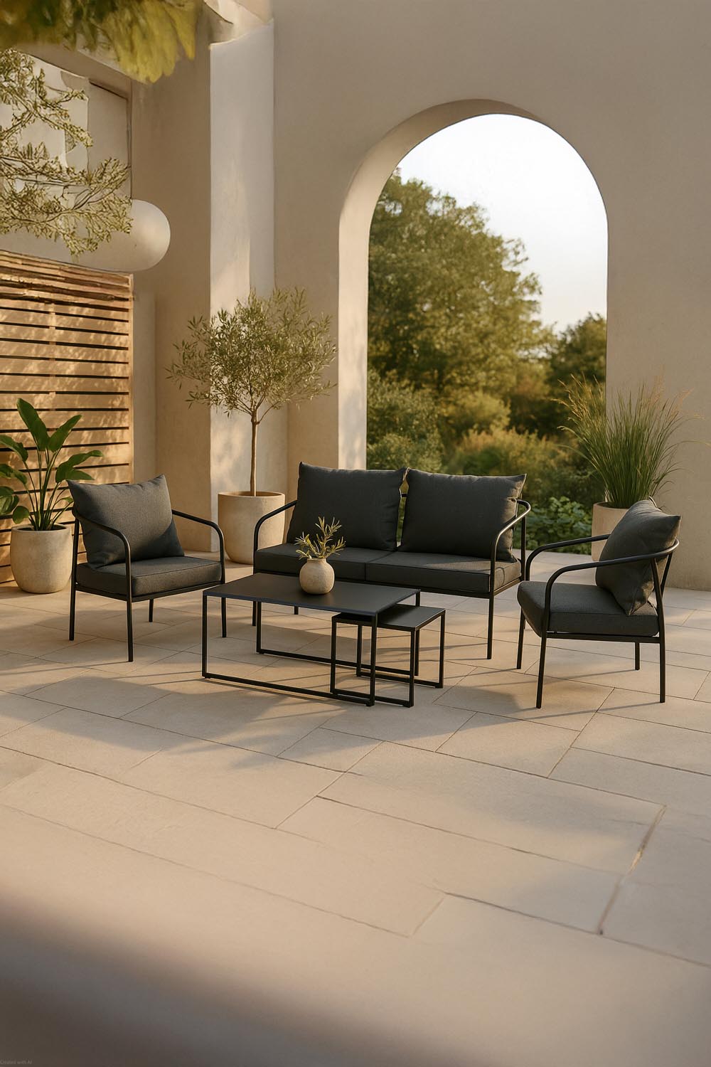 Sopot Sofagarnitur in Schwarz präsentiert im Onlineshop von KAQTU Design AG. Loungeset ist von Venture Home