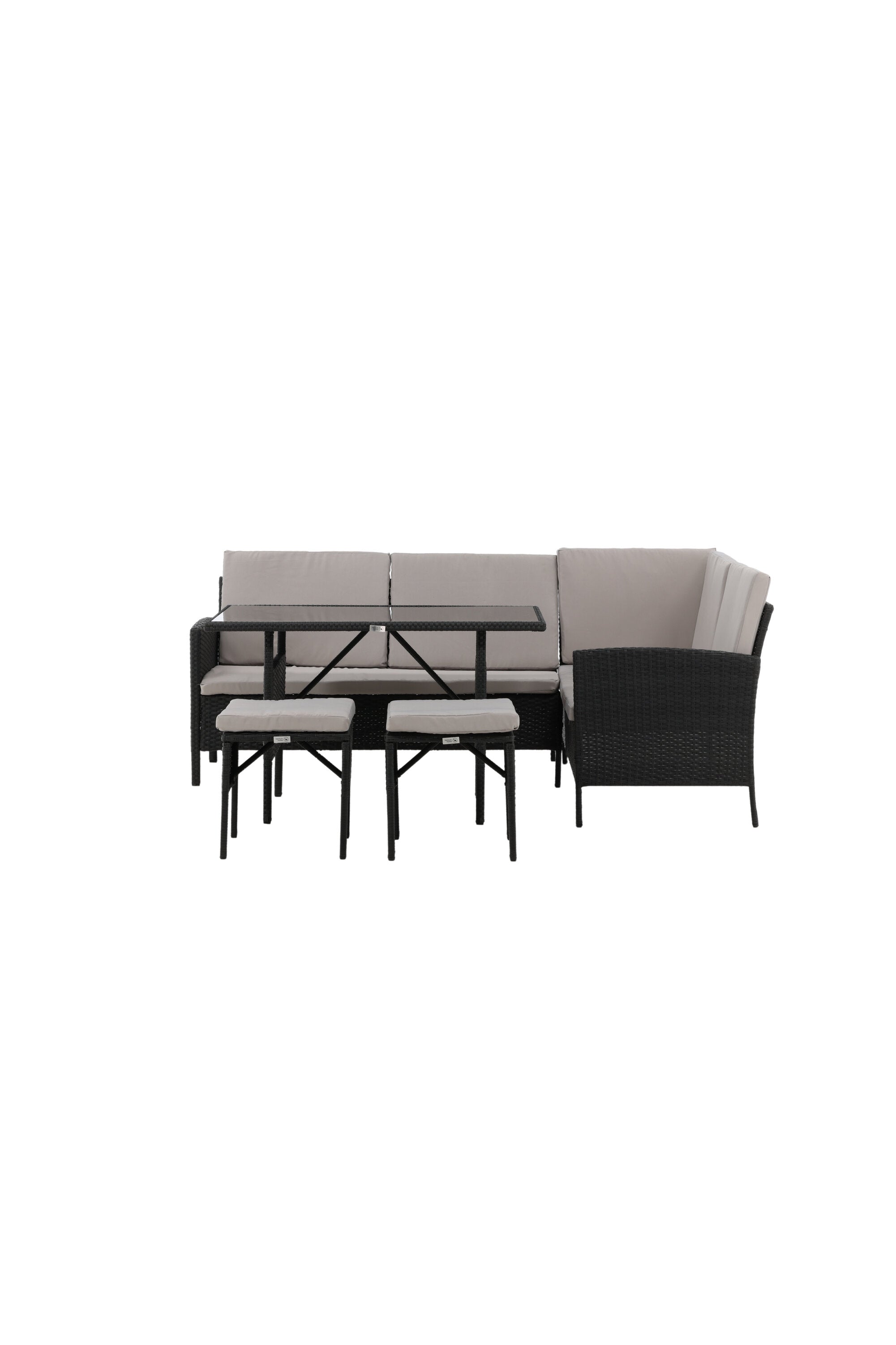 Knock Ecksofa Outdoorset 110cm in Schwarz / Grau präsentiert im Onlineshop von KAQTU Design AG. Loungeset ist von Venture Home