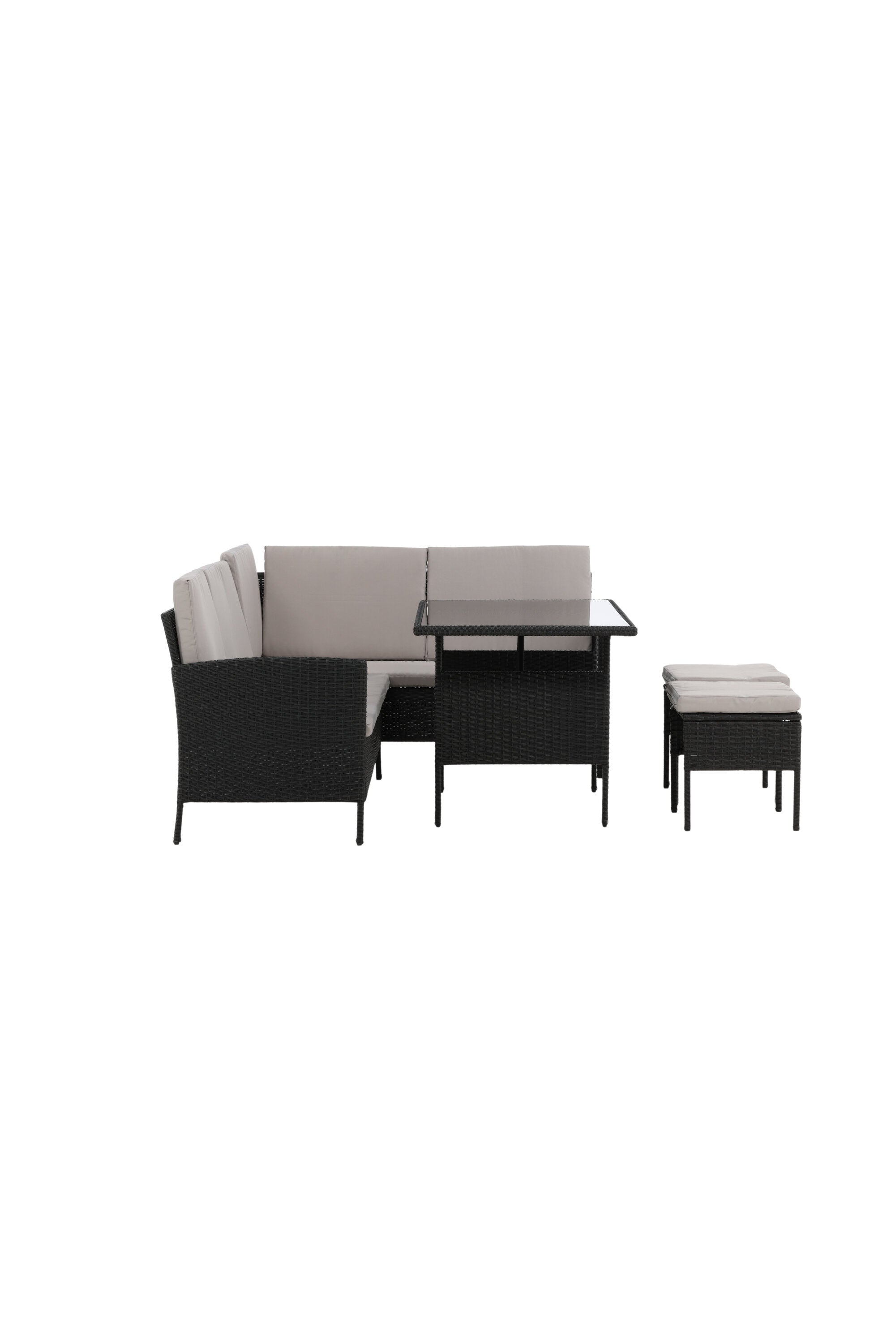 Knock Ecksofa Outdoorset 110cm in Schwarz / Grau präsentiert im Onlineshop von KAQTU Design AG. Loungeset ist von Venture Home