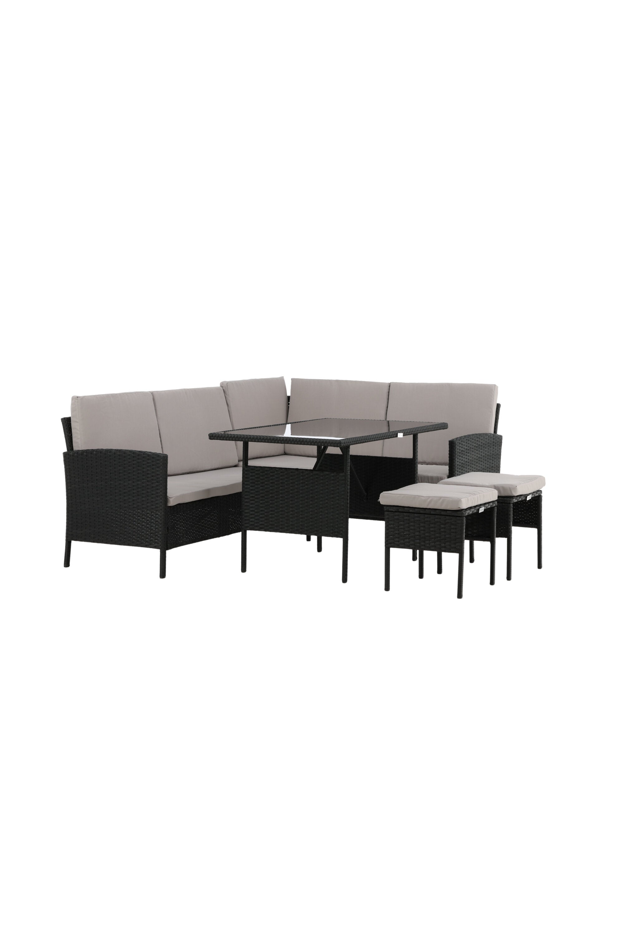 Knock Ecksofa Outdoorset 110cm in Schwarz / Grau präsentiert im Onlineshop von KAQTU Design AG. Loungeset ist von Venture Home