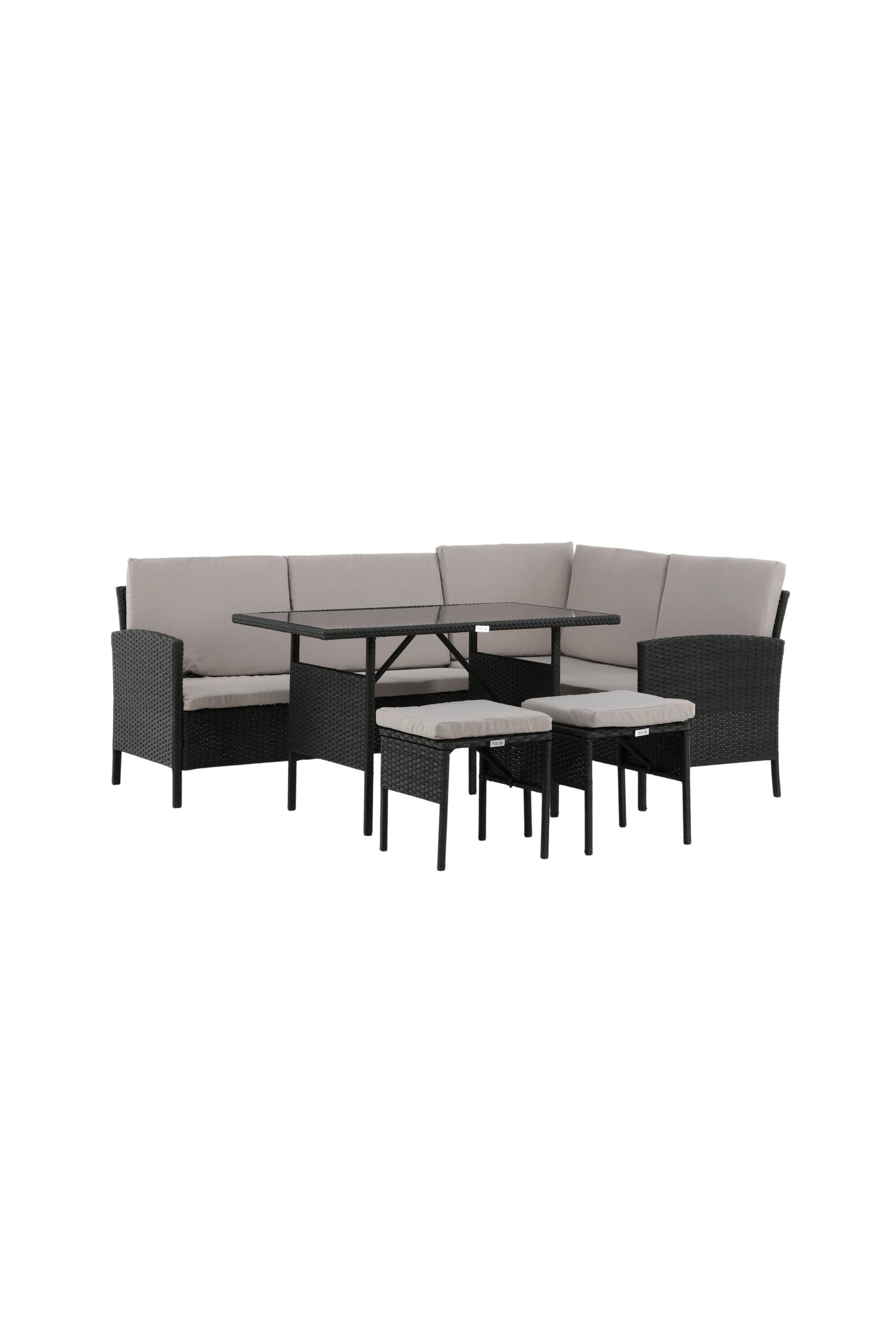 Knock Ecksofa Outdoorset 110cm in Schwarz / Grau präsentiert im Onlineshop von KAQTU Design AG. Loungeset ist von Venture Home