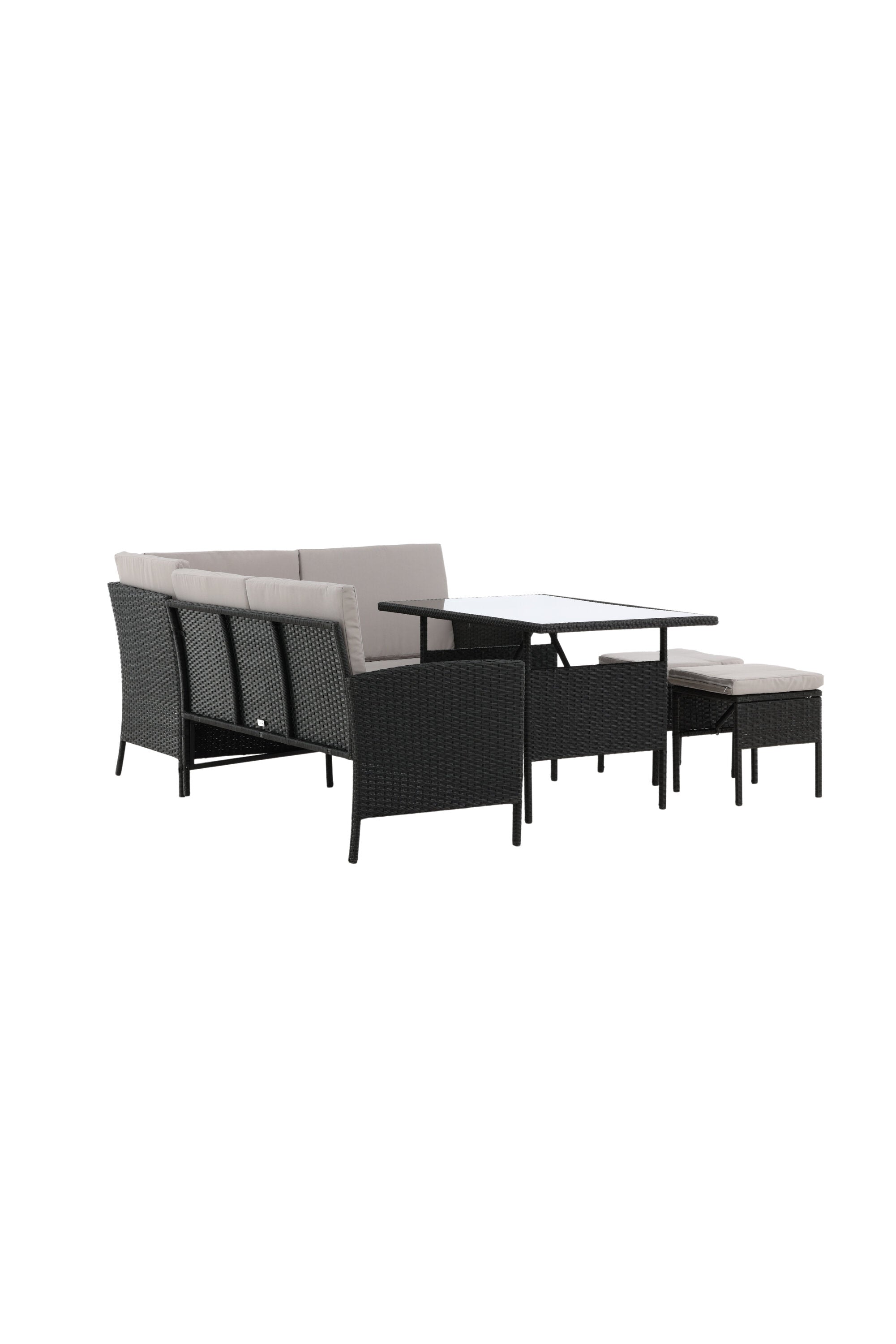 Knock Ecksofa Outdoorset 110cm in Schwarz / Grau präsentiert im Onlineshop von KAQTU Design AG. Loungeset ist von Venture Home