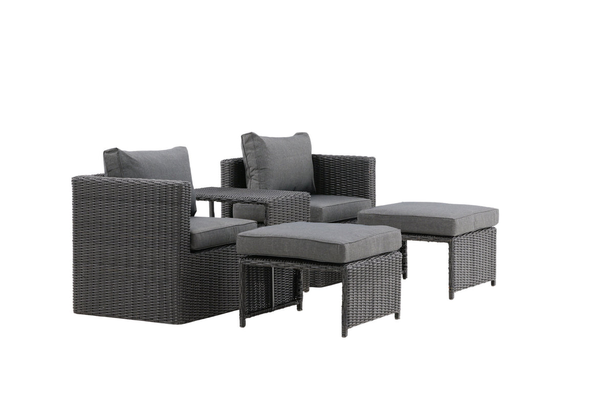 Quad Lounge Outdoorset 63cm in Schwarz präsentiert im Onlineshop von KAQTU Design AG. Loungeset ist von Venture Home