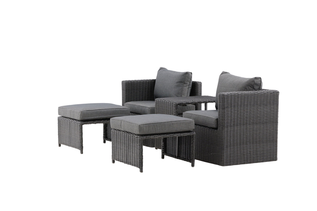 Quad Lounge Outdoorset 63cm in Schwarz präsentiert im Onlineshop von KAQTU Design AG. Loungeset ist von Venture Home