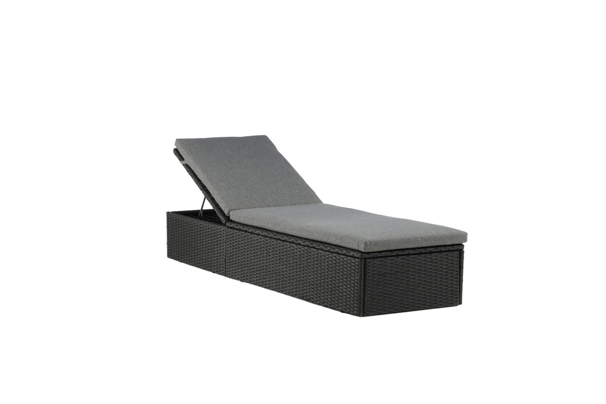 Quad Sonnenlounge in Schwarz präsentiert im Onlineshop von KAQTU Design AG. Liegestuhl ist von Venture Home